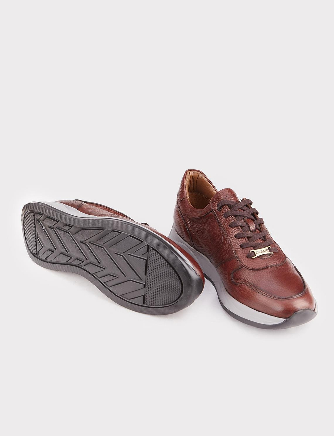 Hakiki Deri Taba Bağcıklı Erkek Spor Ayakkabı