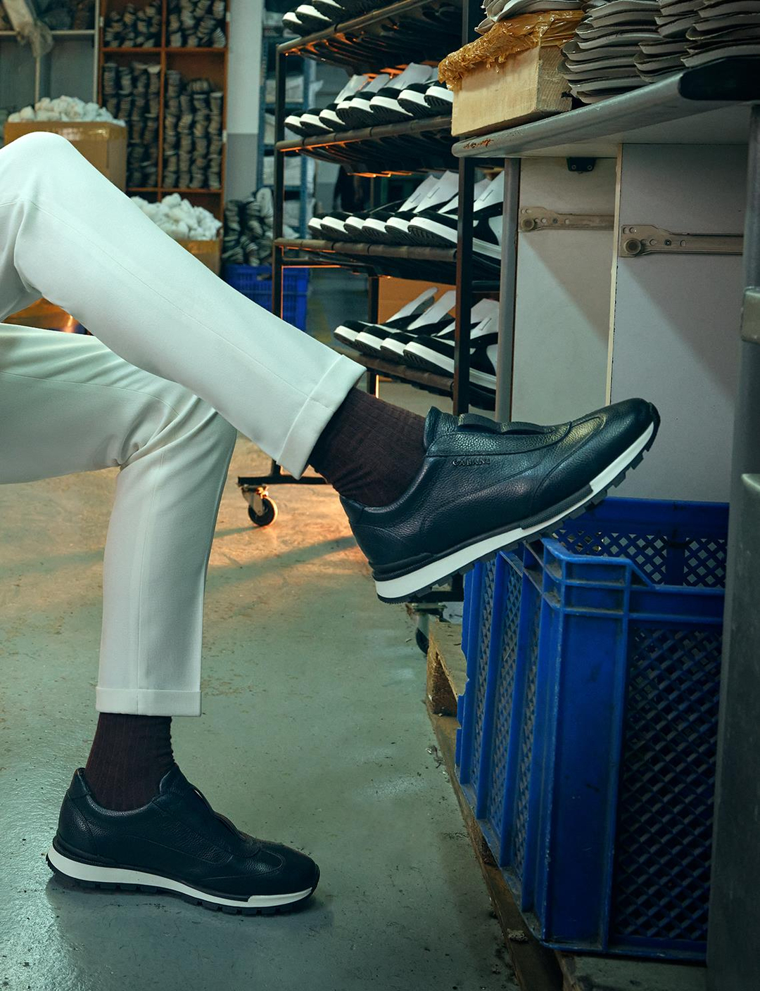 Hakiki Deri Termo Tabanlı Lacivert Erkek Spor Ayakkabı