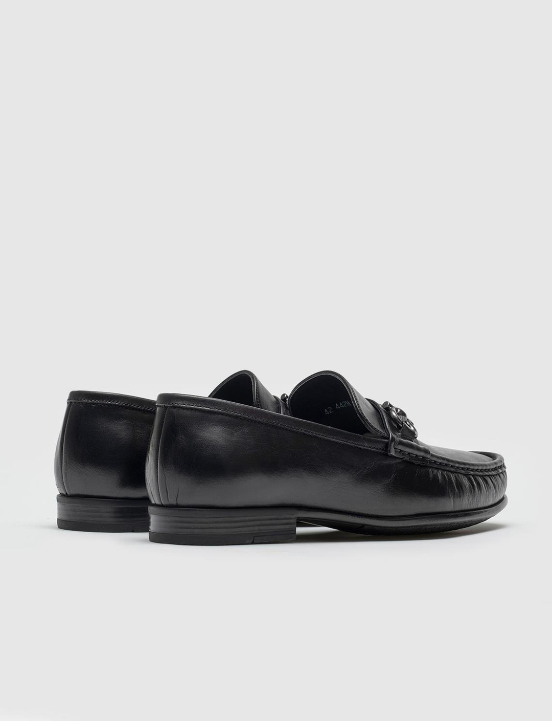 Men Black Genuine Leather Bit Loafers
