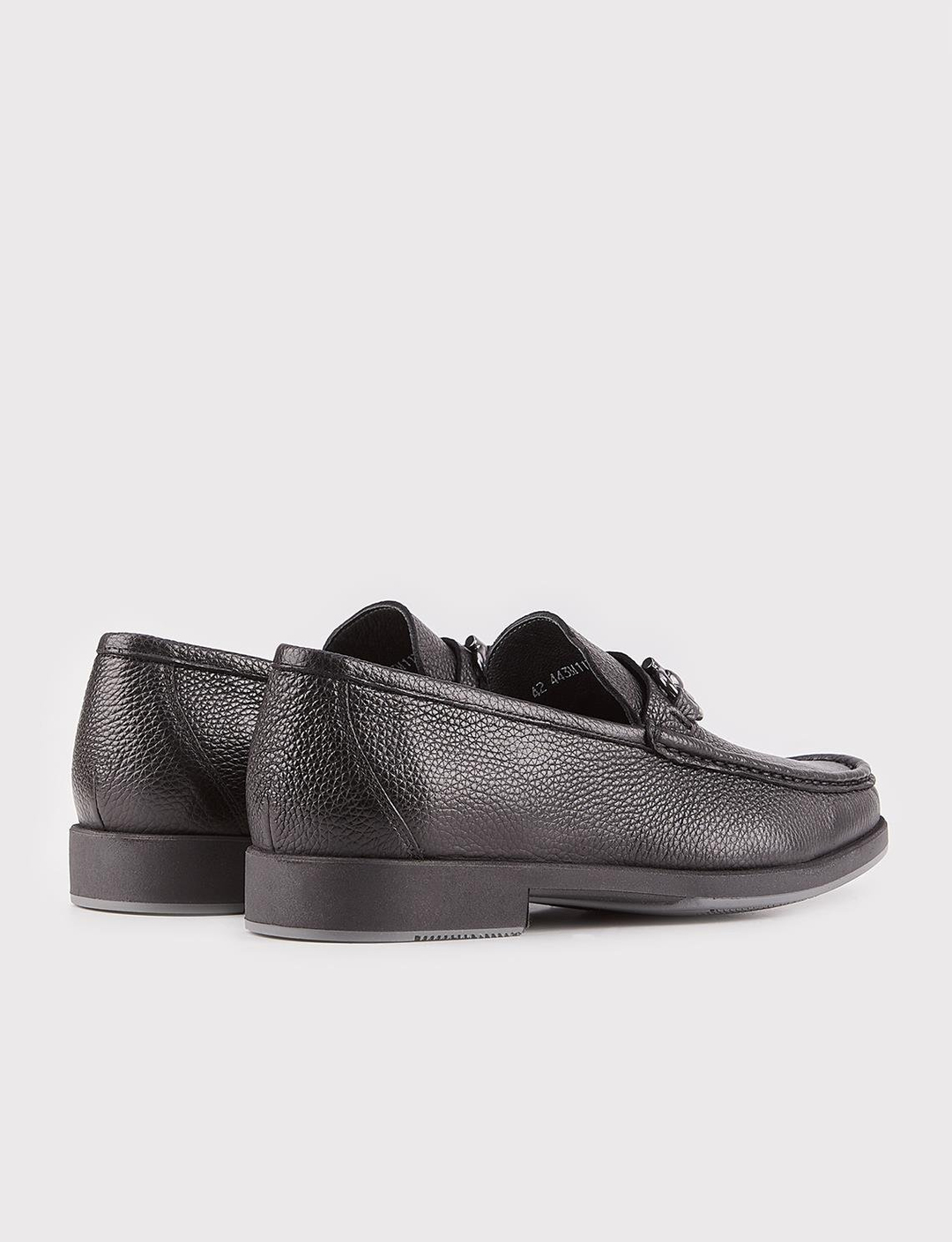 Hakiki Deri Toka Detaylı Siyah Erkek Günlük Ayakkabı