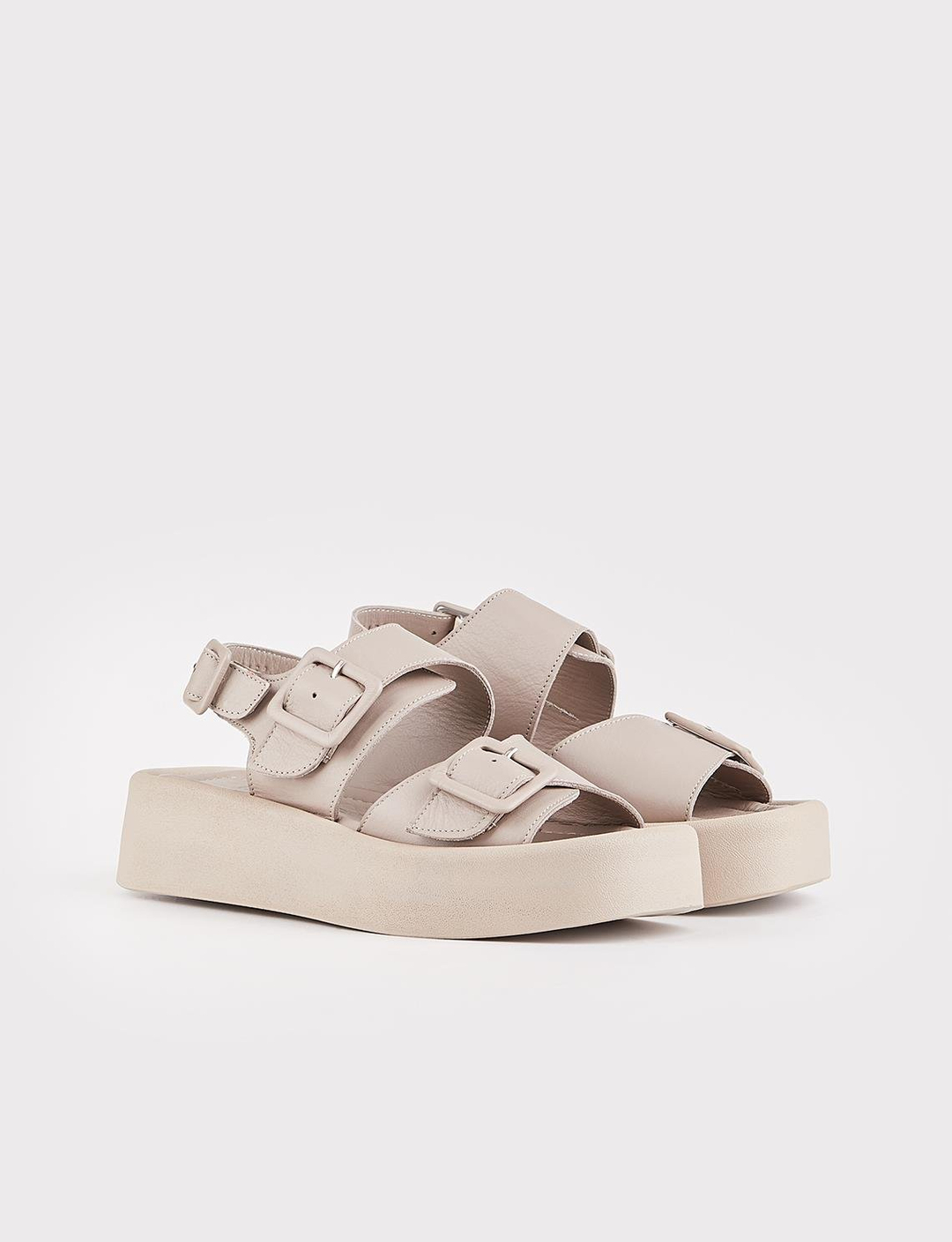 Hakiki Deri Vizon Kadın Yüksek Tabanlı Sandalet