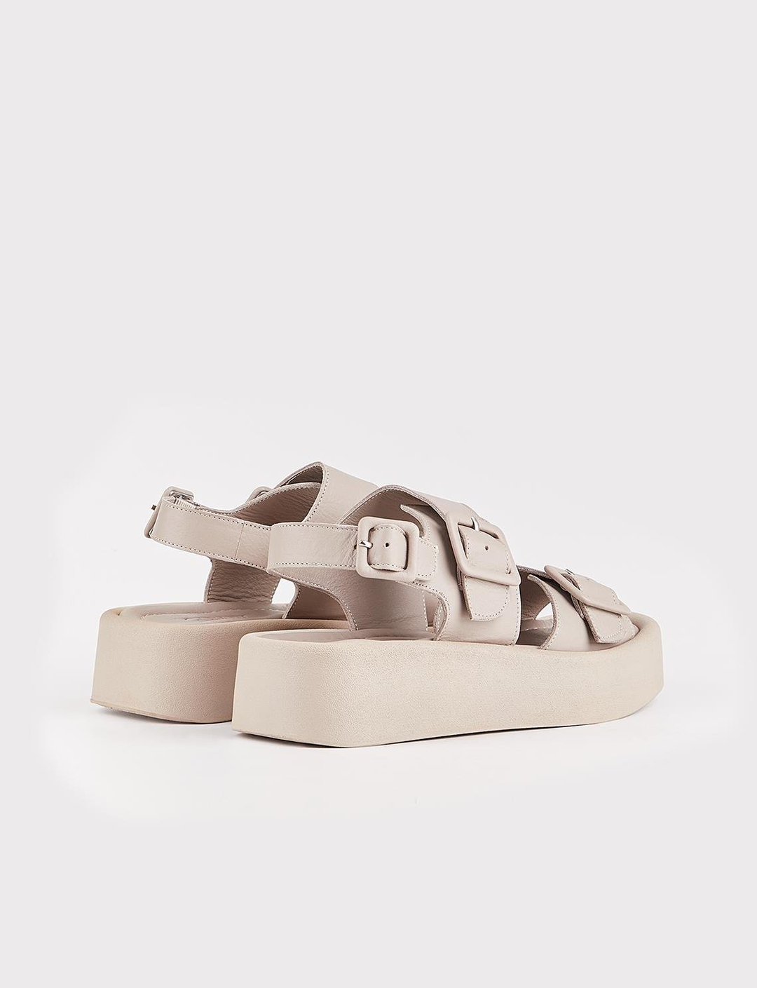 Hakiki Deri Vizon Kadın Yüksek Tabanlı Sandalet