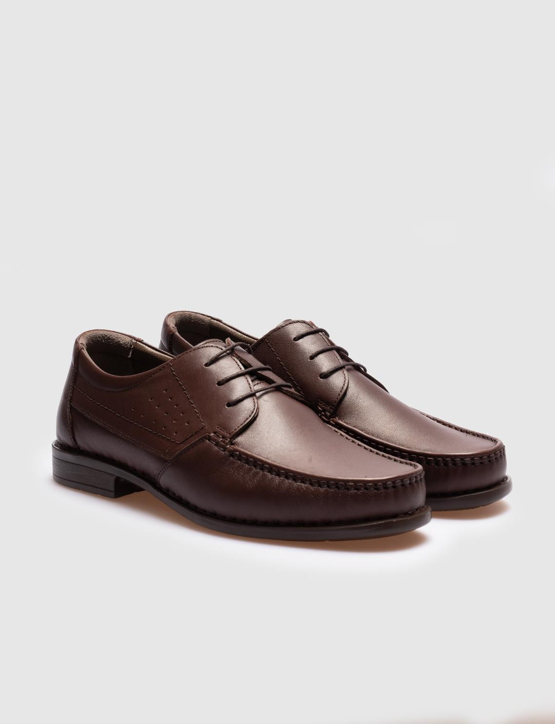 Men Brown Genuine Leather Lace Up Casual Shoes