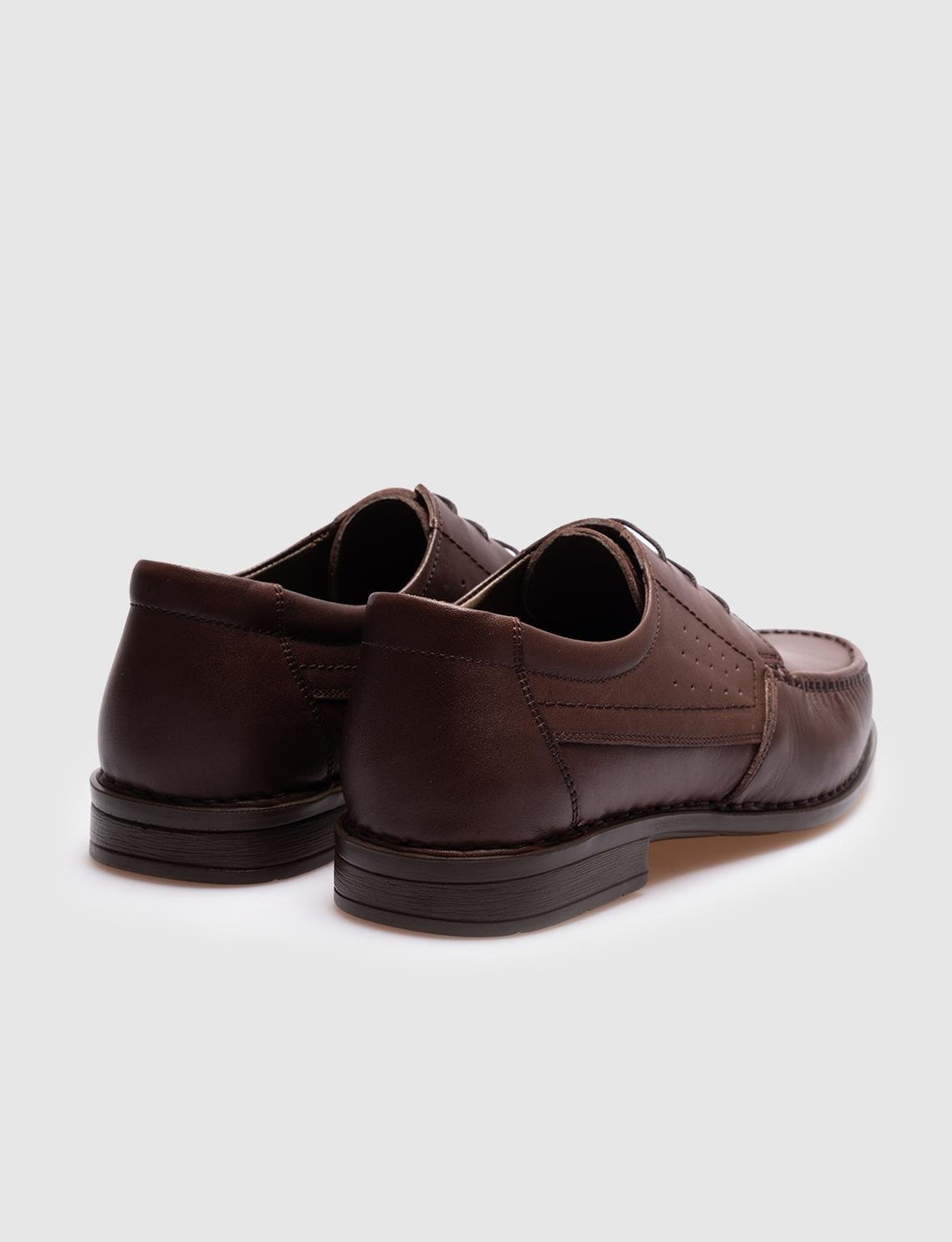 Men Brown Genuine Leather Lace Up Casual Shoes