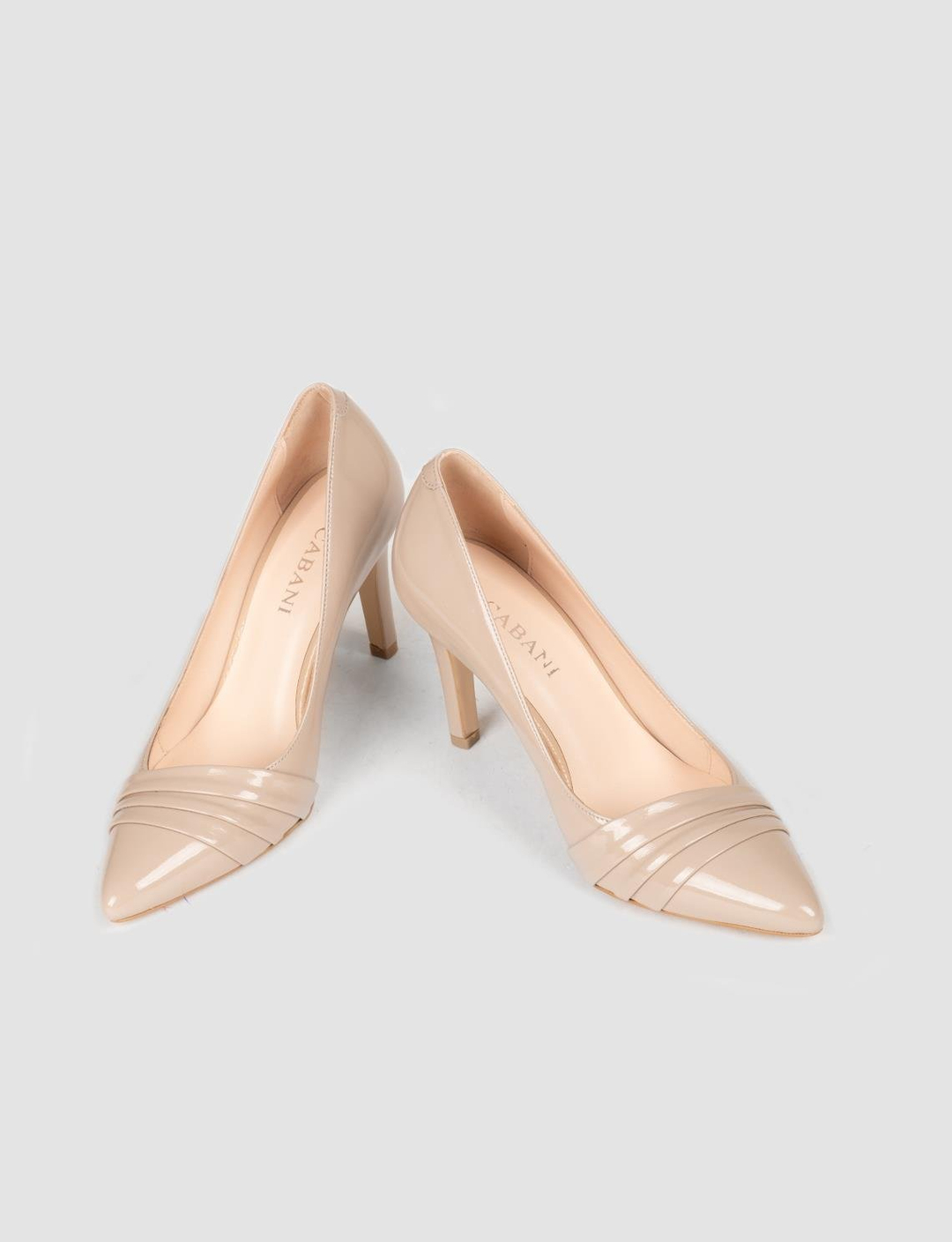 Women Beige Genuine Leather Stiletto Heeled Pumps