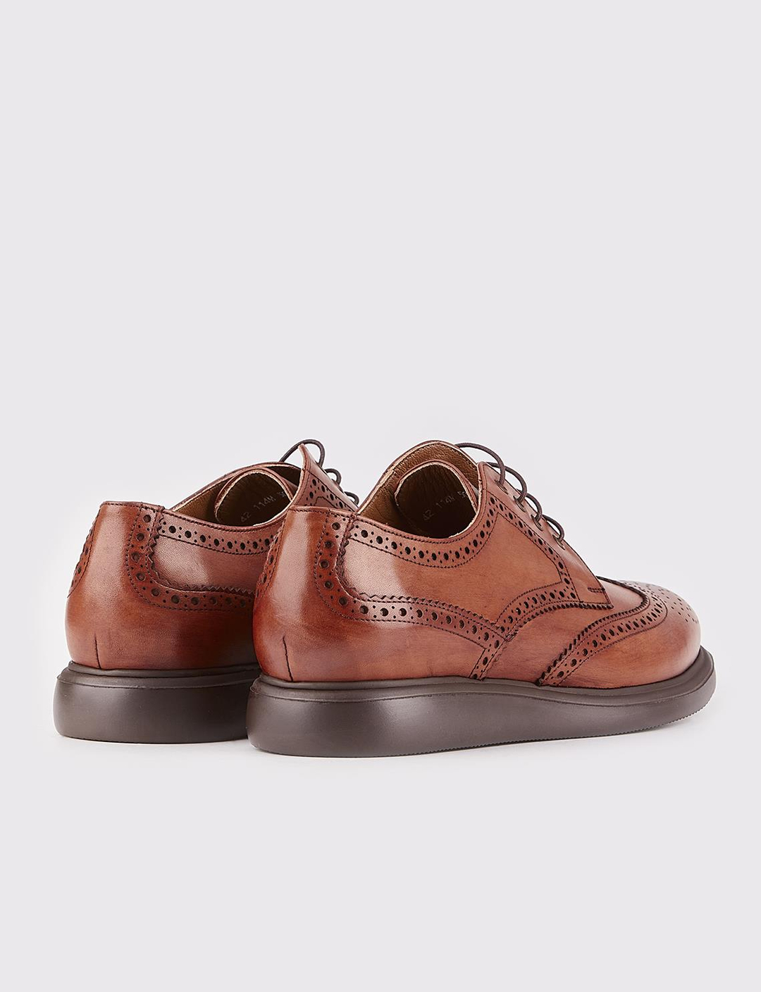 Jel Tabanlı Hakiki Deri Taba Bağcıklı Erkek Günlük Ayakkabı