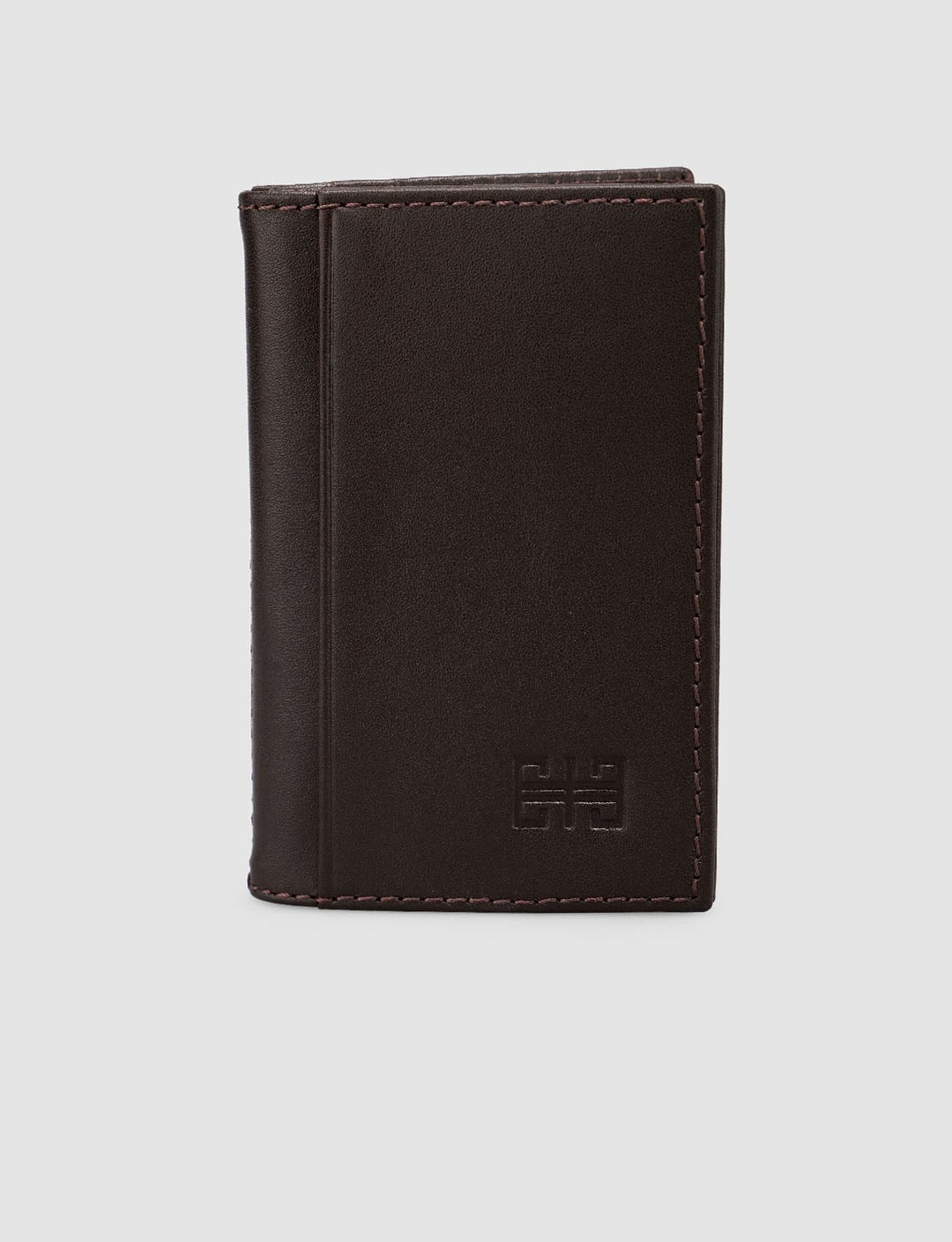 Kahverengi Hakiki Deri Dikey Cüzdan (Kartlık Bölmeli)