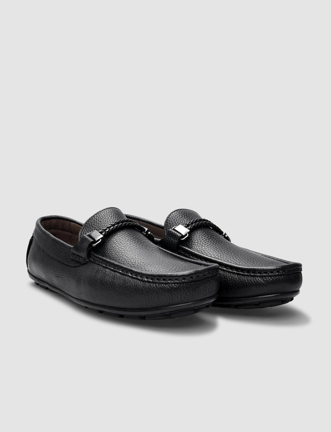 Kauçuk Taban Hakiki Deri Siyah Erkek Loafer Ayakkabı