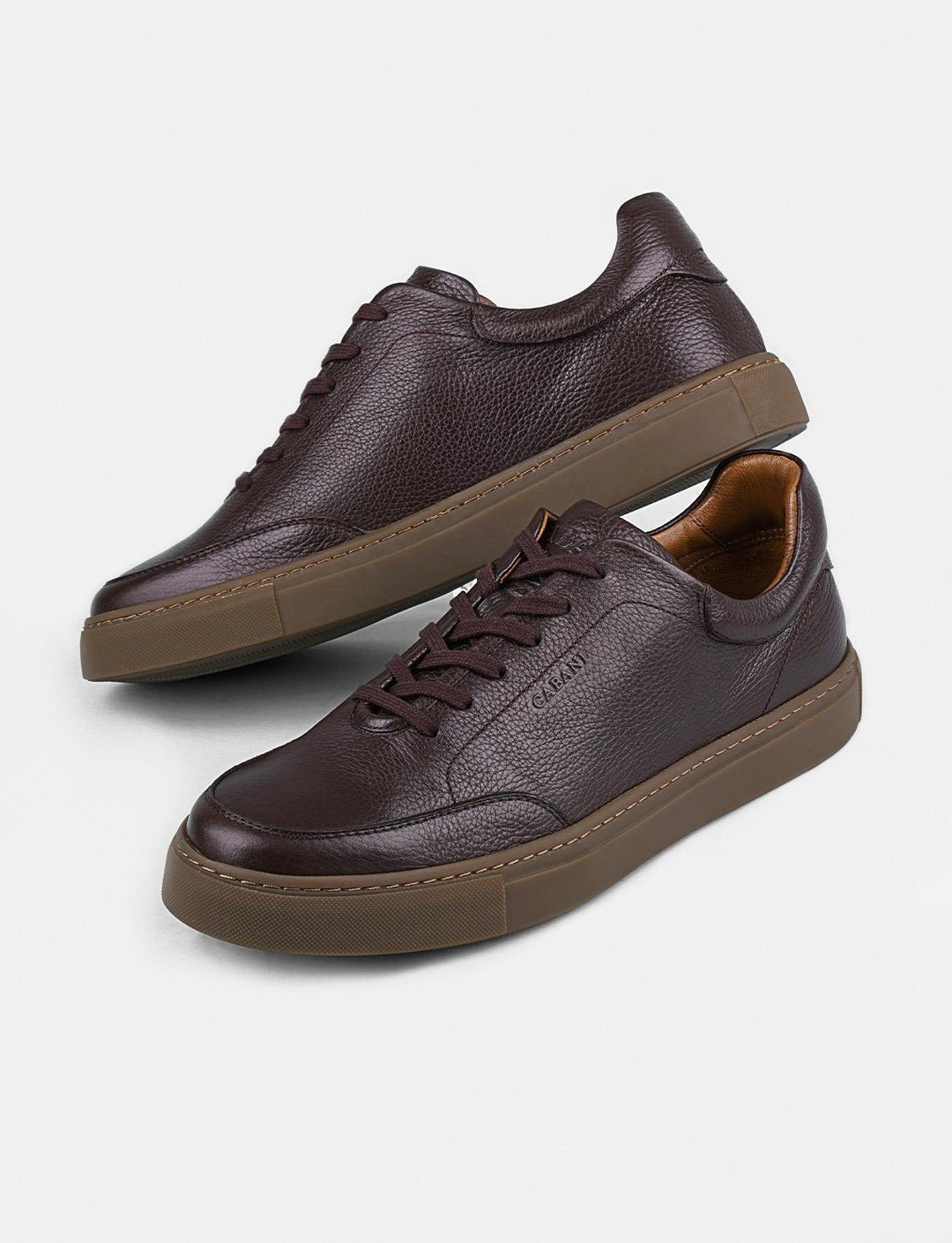 Kauçuk Tabanlı Hakiki Deri Kahverengi Bağcıklı Erkek Spor Ayakkabı
