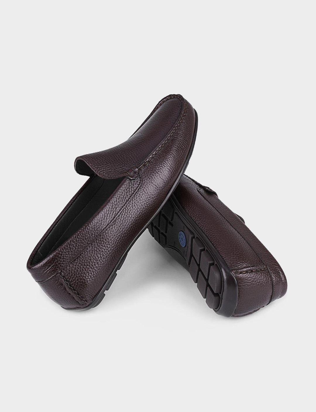 Kauçuk Tabanlı Hakiki Deri Kahverengi Erkek Loafer