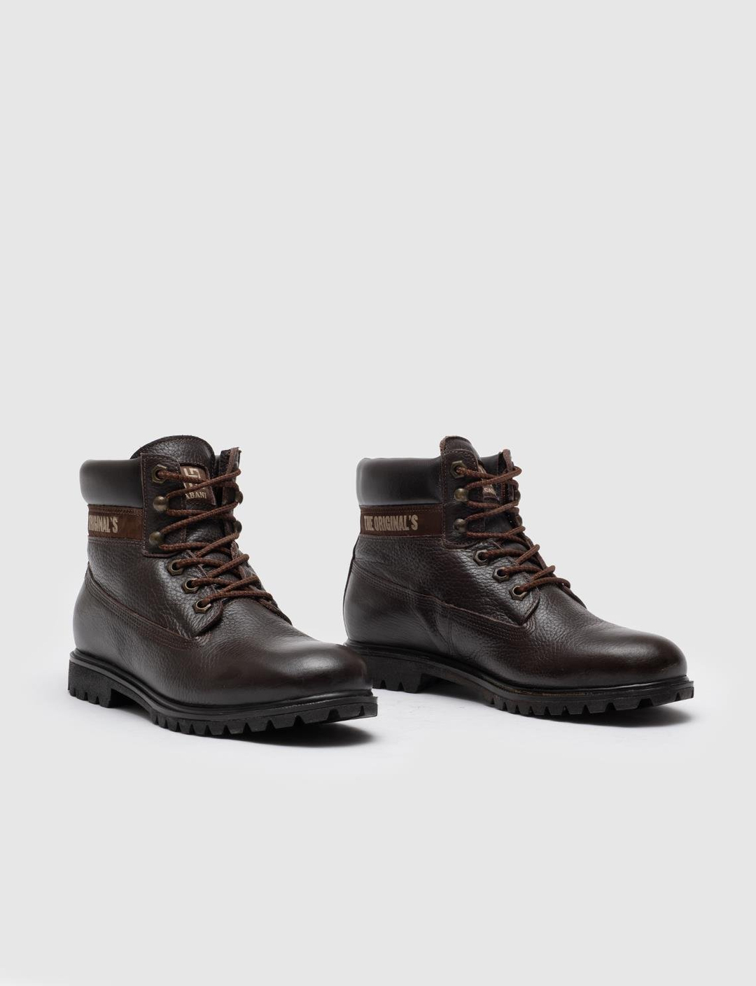 Kauçuk Tabanlı Hakiki Deri Kahverengi Bağcıklı Kadın Düz Bot