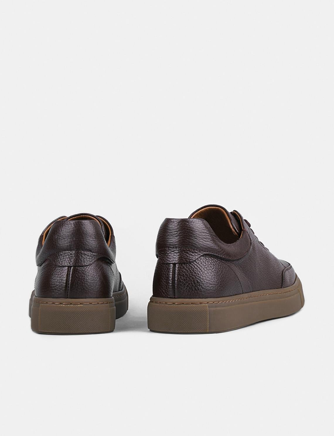 Kauçuk Tabanlı Hakiki Deri Kahverengi Bağcıklı Erkek Spor Ayakkabı