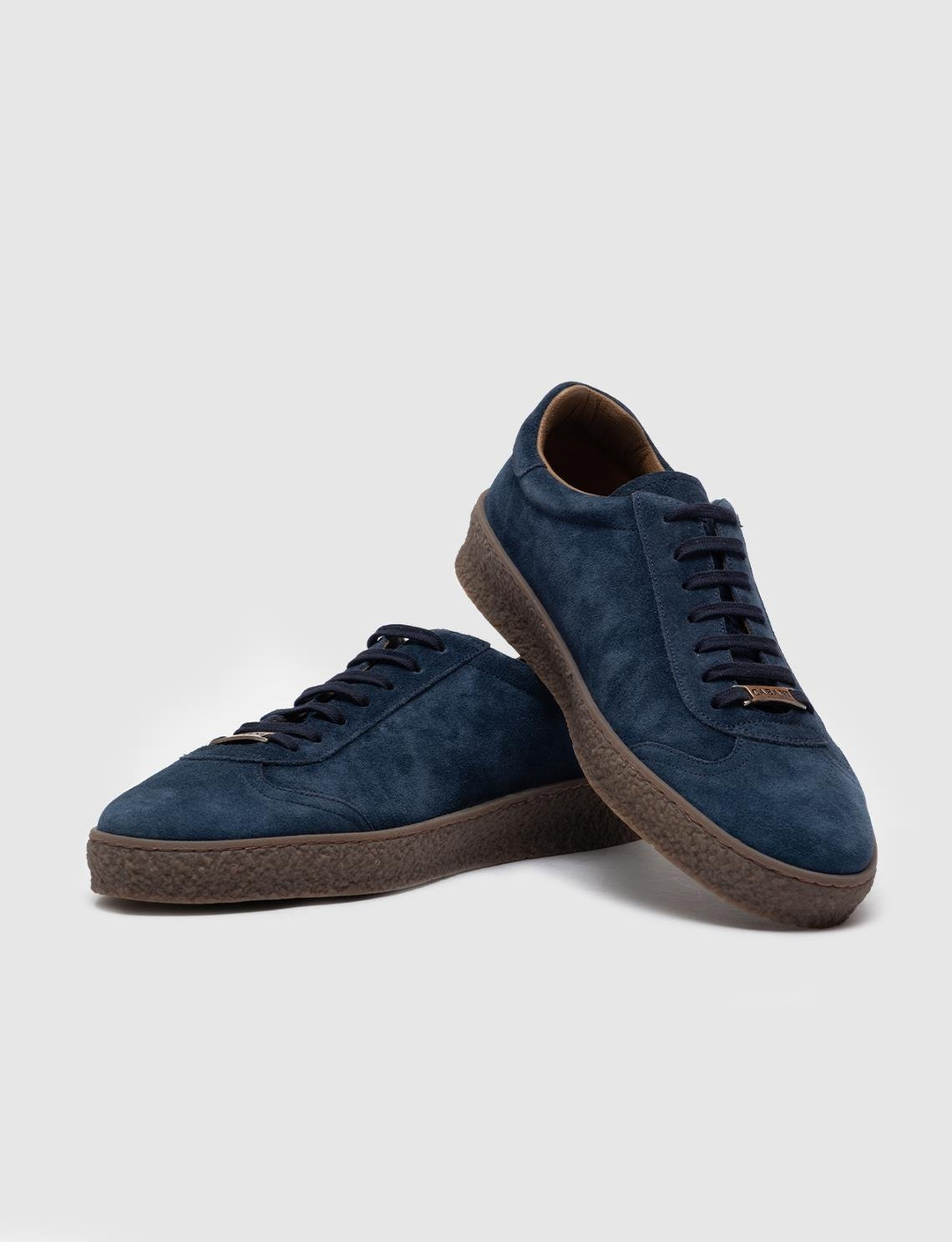 Kauçuk Tabanlı Hakiki Deri Lacivert Bağcıklı Erkek SporAyakkabı