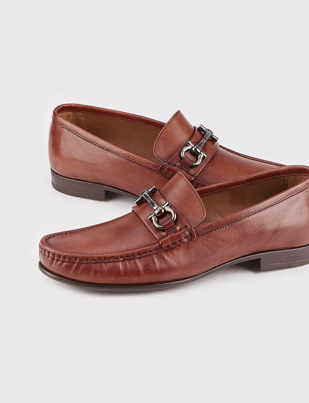 Kauçuk Tabanlı Hakiki Deri Taba Erkek Loafer