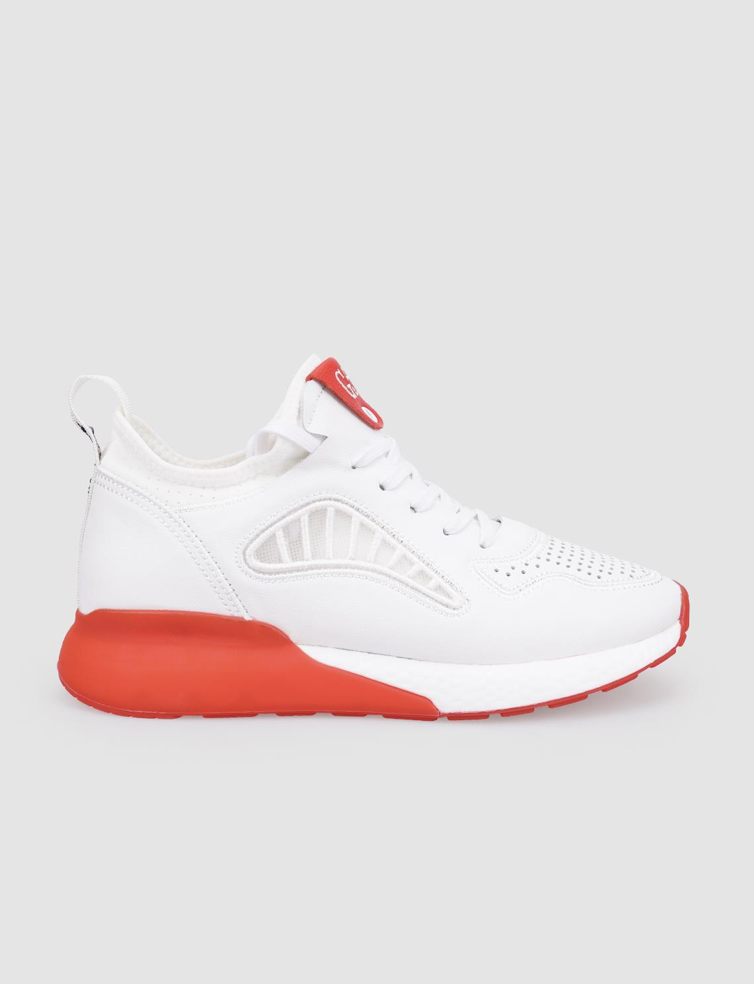 Men White Lace Up Chunky Sneakers