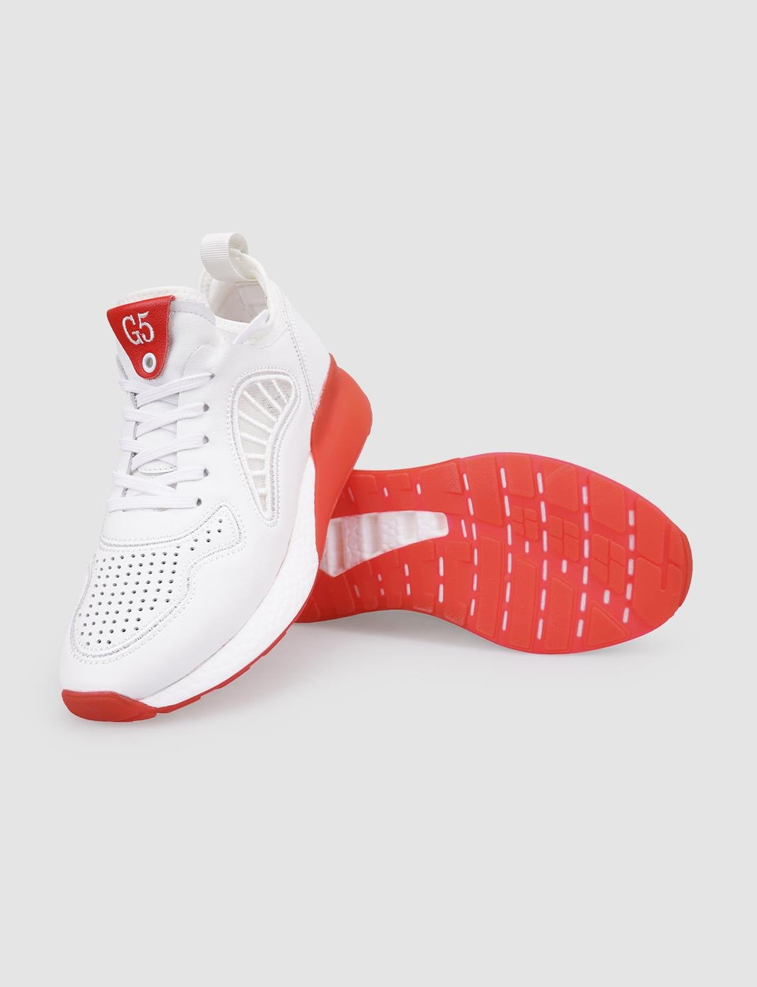 Men White Lace Up Chunky Sneakers