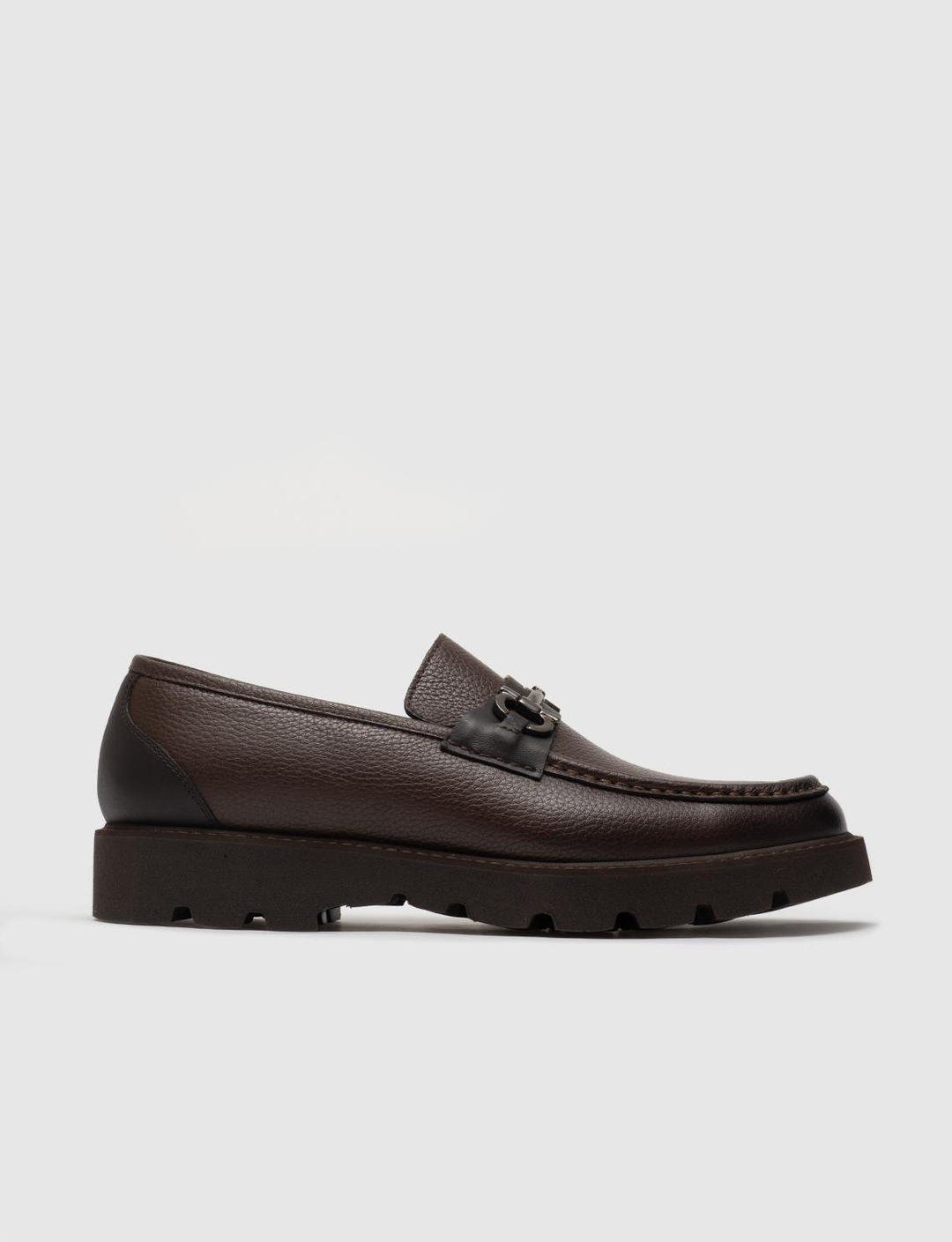 Men Brown Genuine Leather Bit Loafers