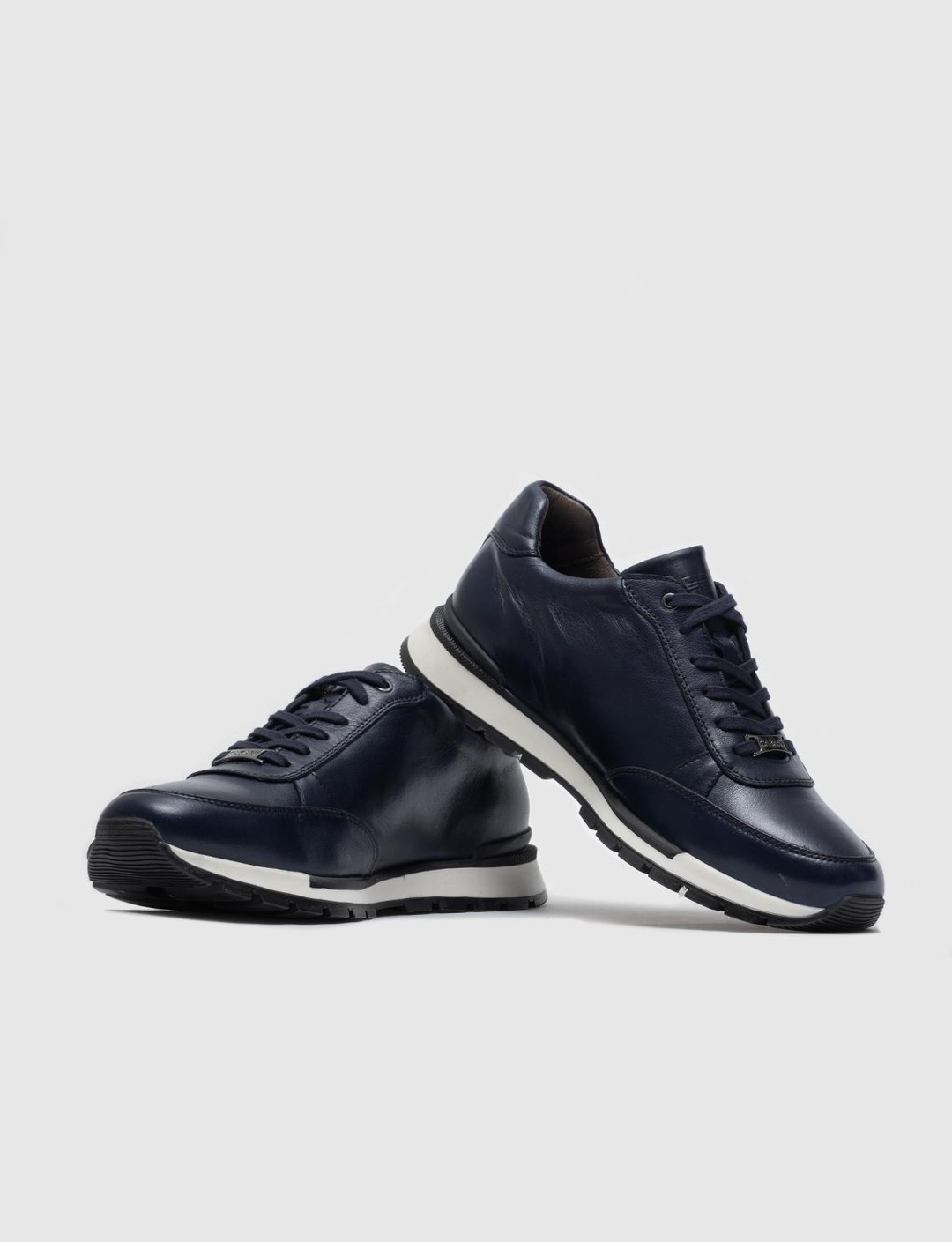 Lacivert Hakiki Deri Bağcıklı Erkek Spor Ayakkabı
