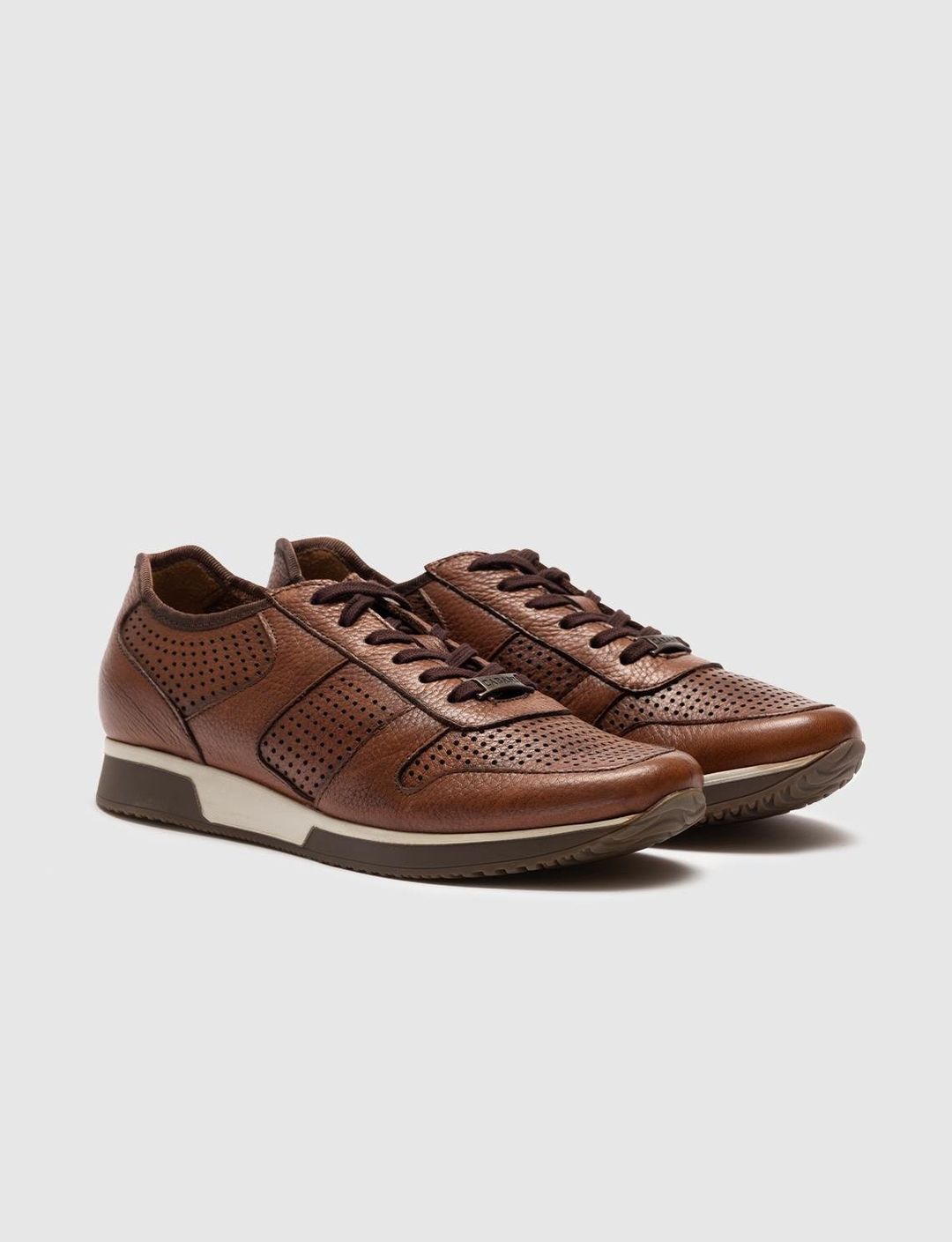 Men Tan Genuine Leather Lace Up Daily Shoes