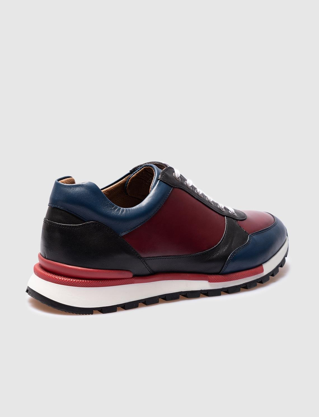 Light Termo Taban Hakiki Deri Siyah Bağcıklı Erkek Spor Ayakkabı