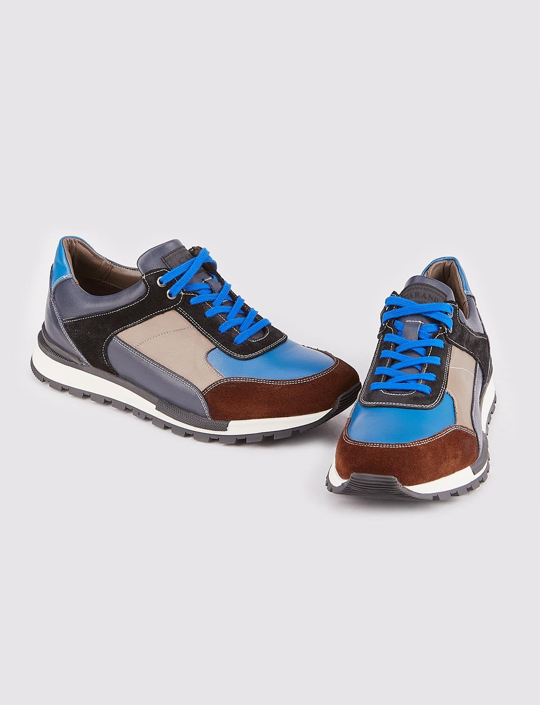 Light Termo Tabanlı Hakiki Deri Lacivert Bağcıklı Erkek Spor Ayakkabı