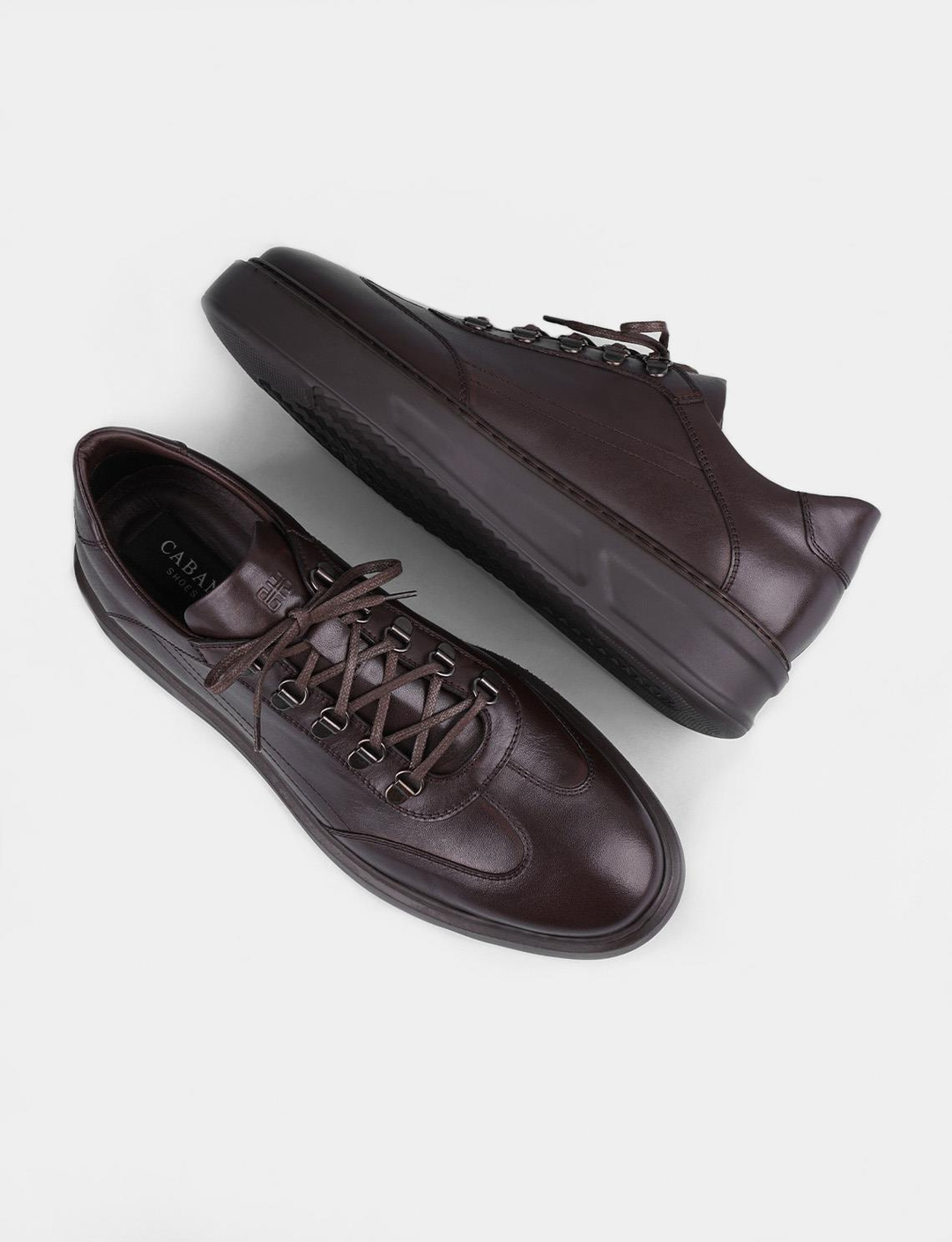 Mevsimlik Hakiki Deri Kahverengi Bağcıklı Erkek Spor Ayakkabı