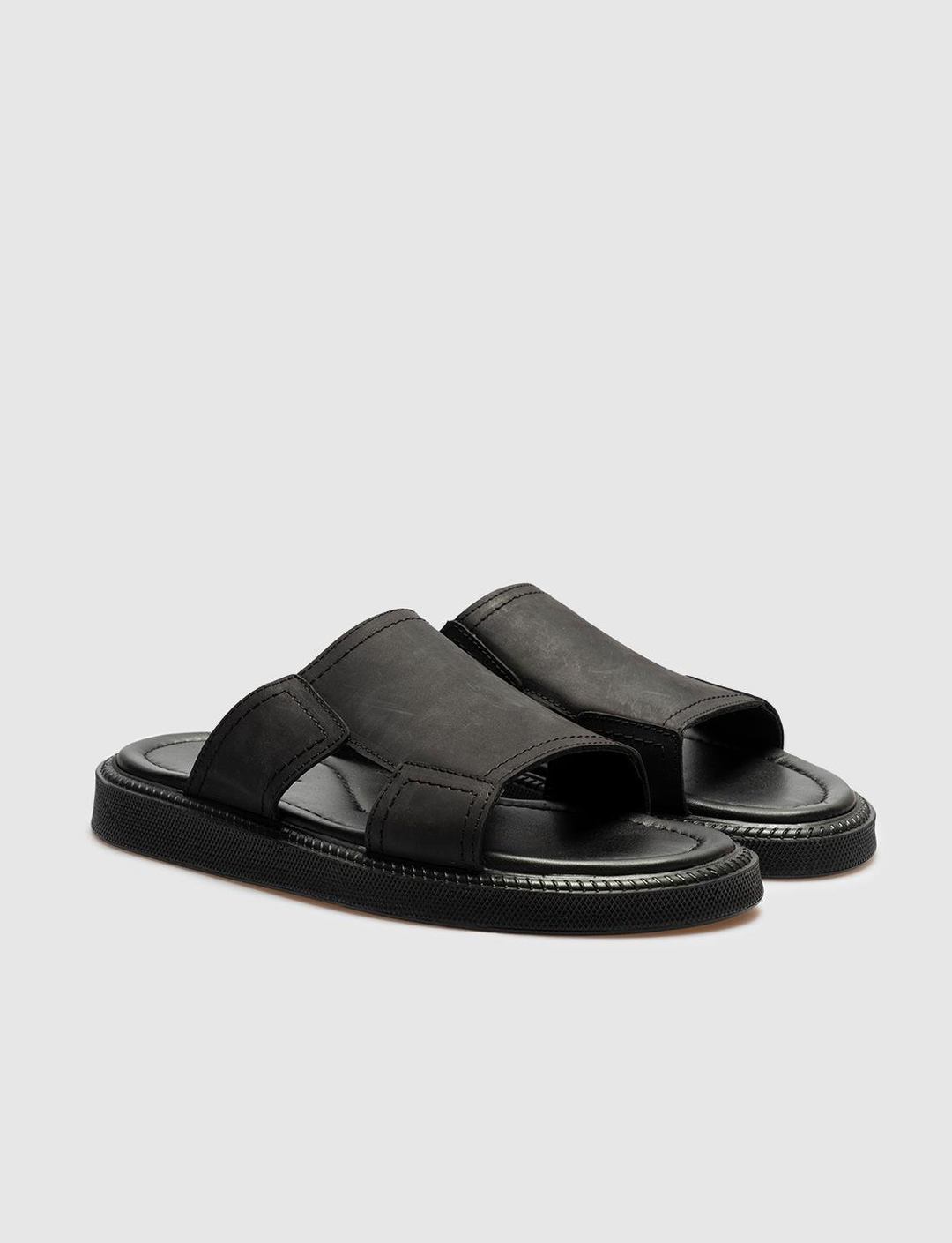 Nubuk Siyah Erkek Terlik