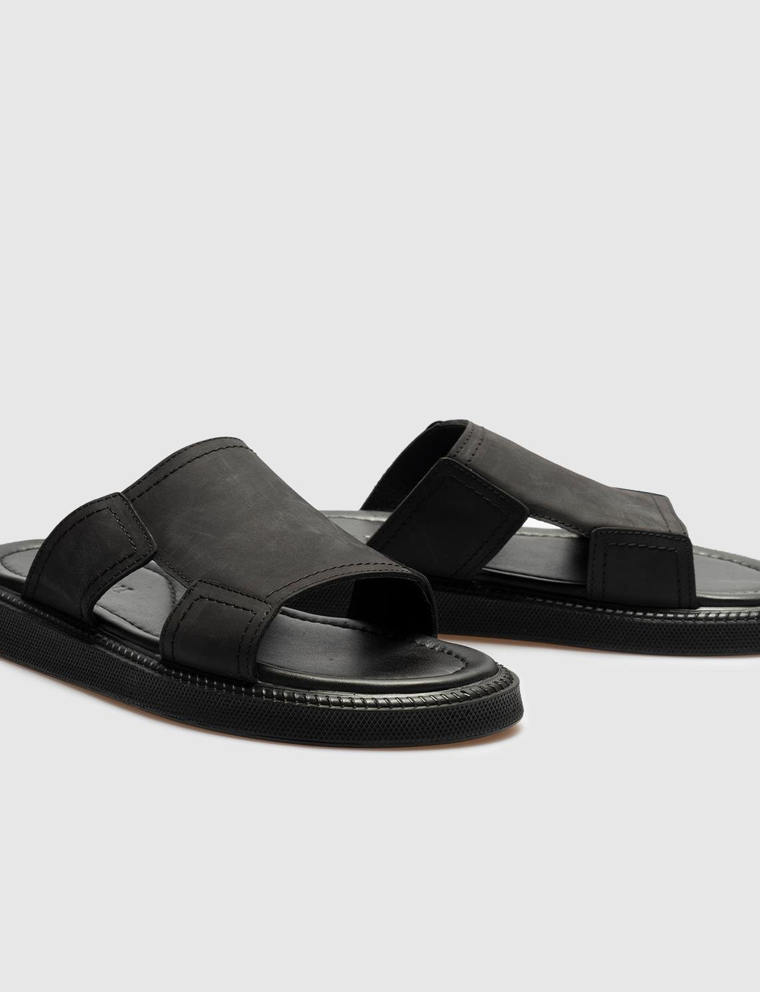 Nubuk Siyah Erkek Terlik