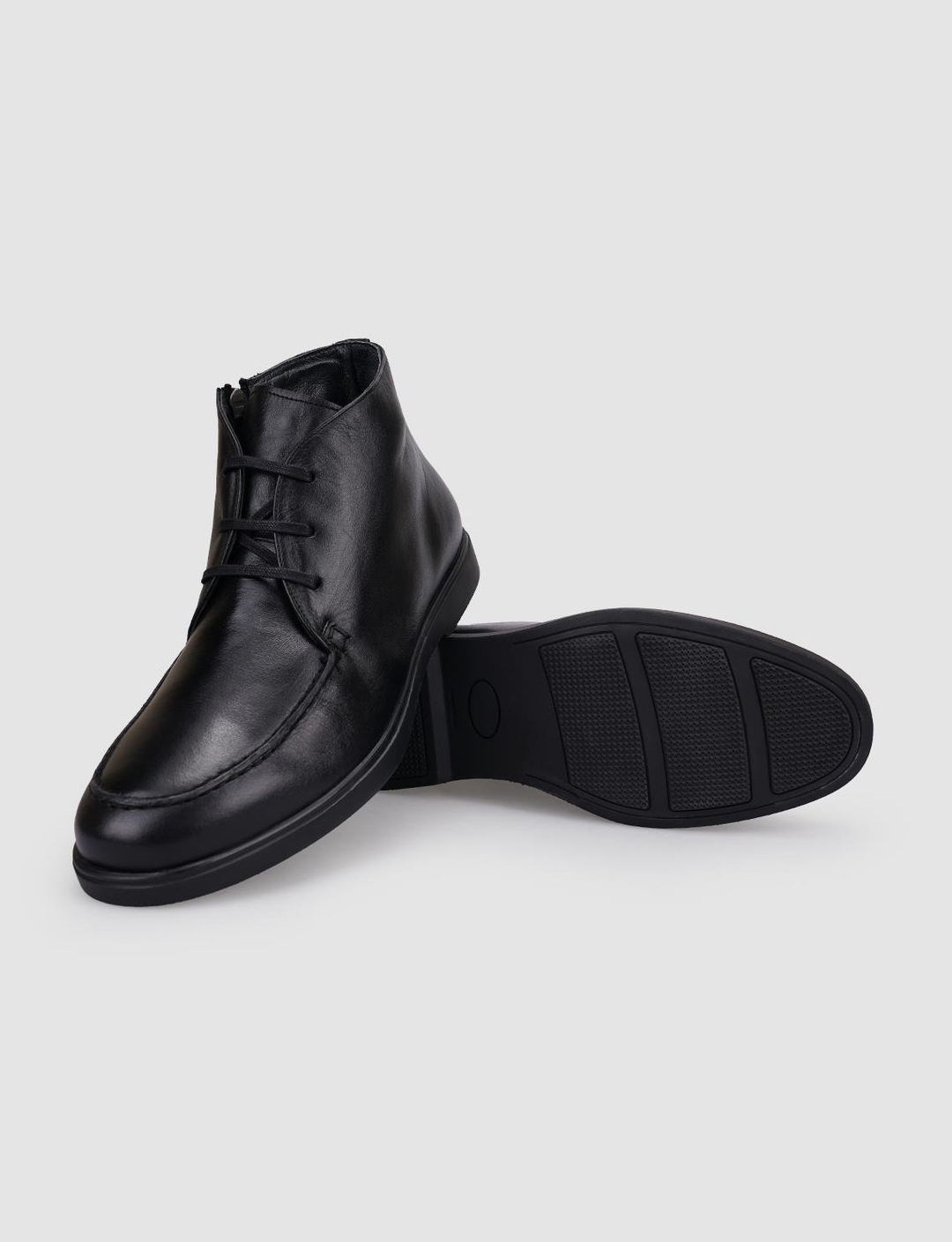 Özel Tasarımlı Erkek Hakiki Deri Siyah Fermuarlı Günlük Bot