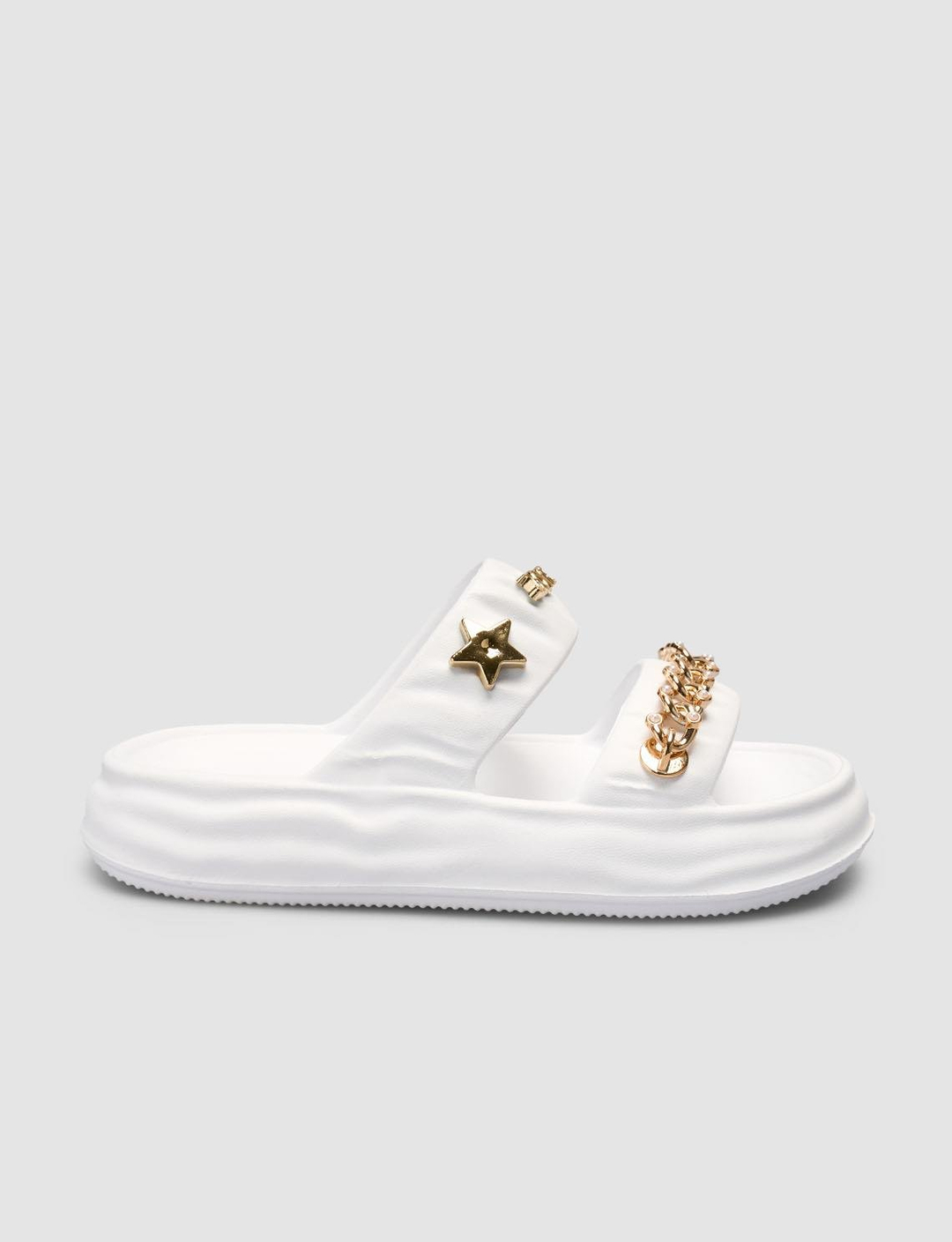 PU Beyaz Kadın Terlik