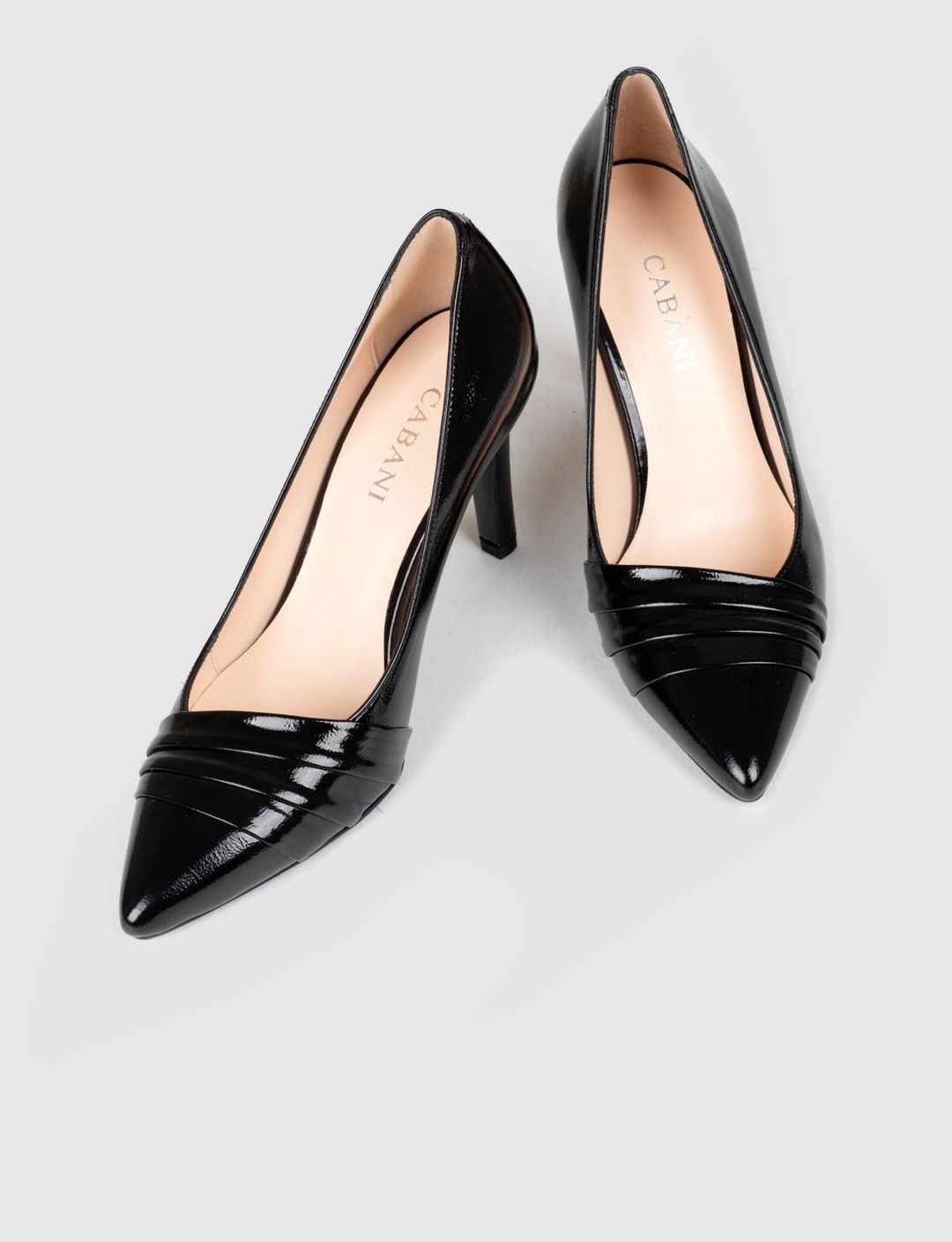 Rugan Hakiki Deri Siyah Kadın İnce Topuklu Stiletto