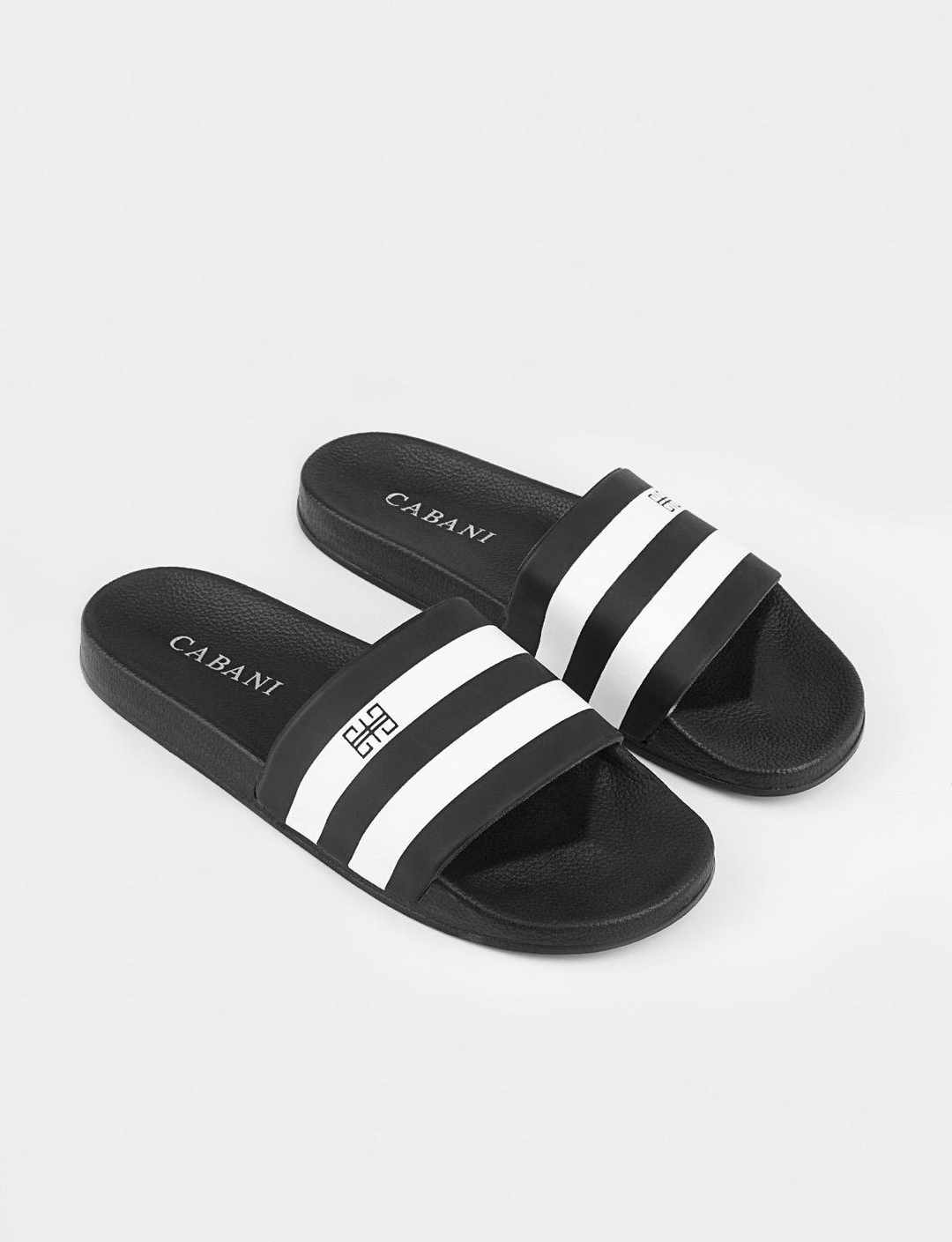 Men Black Slide Slippers