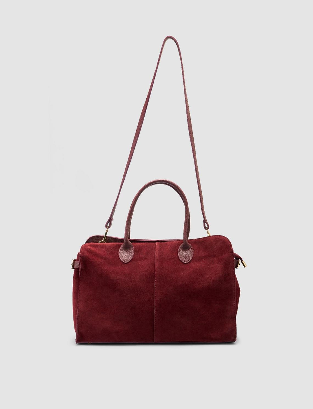 Süet Hakiki Deri Bordo Kadın Çanta