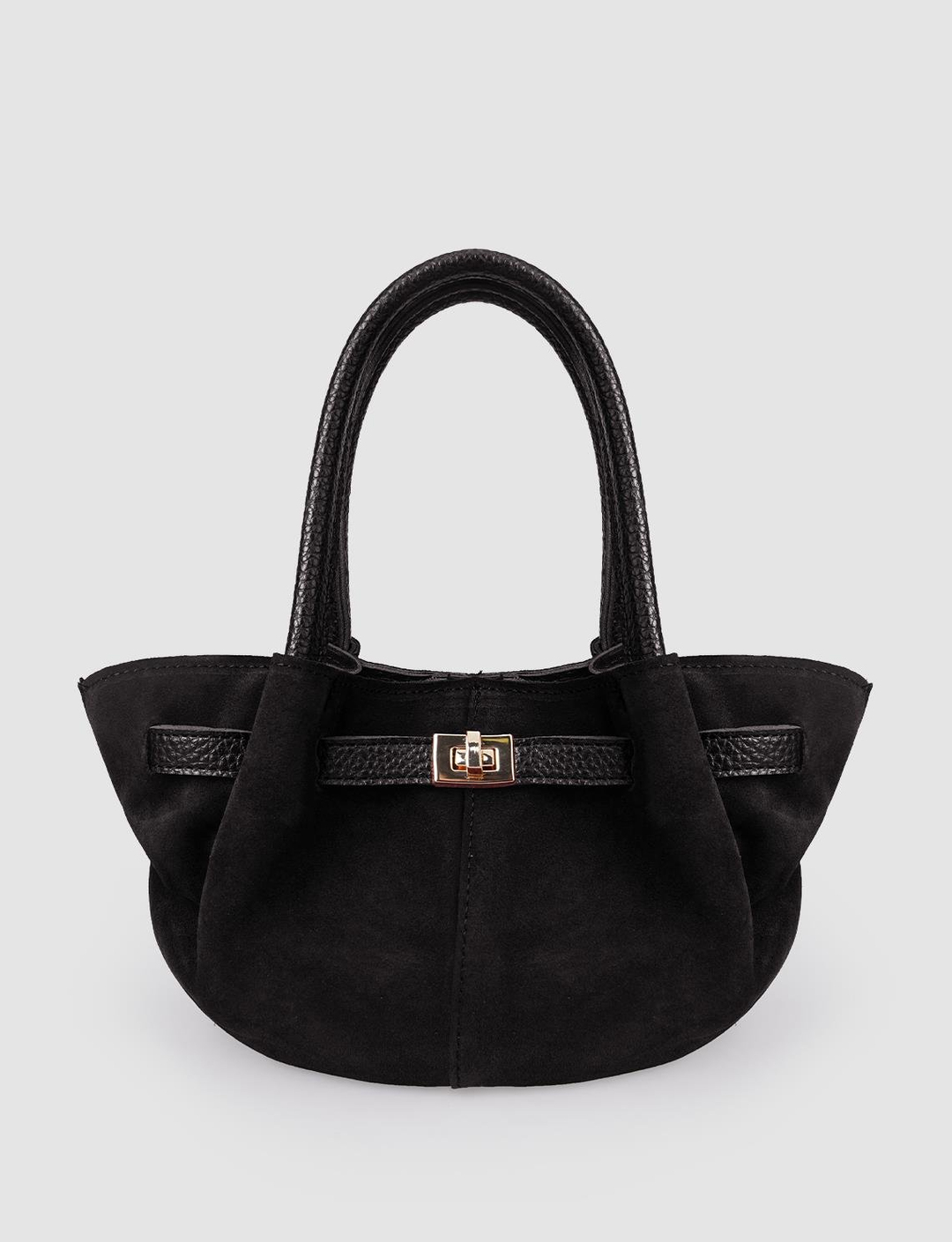 Süet Hakiki Deri Siyah Kadın Çanta