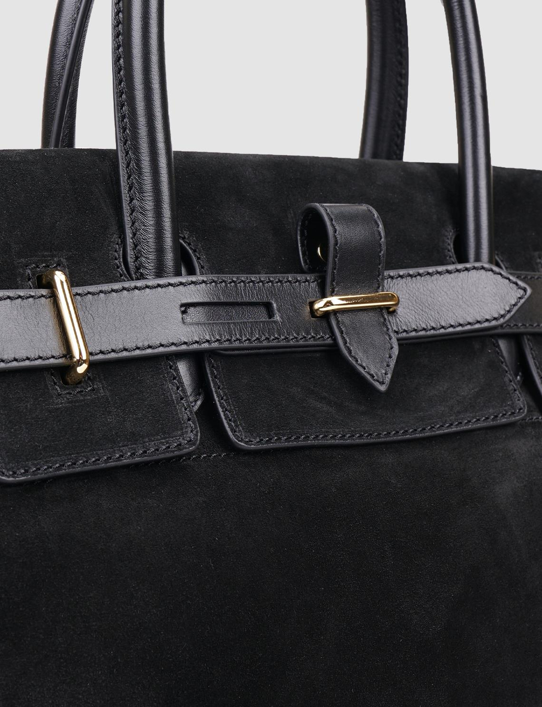 Süet Hakiki Deri Siyah Kadın Çanta