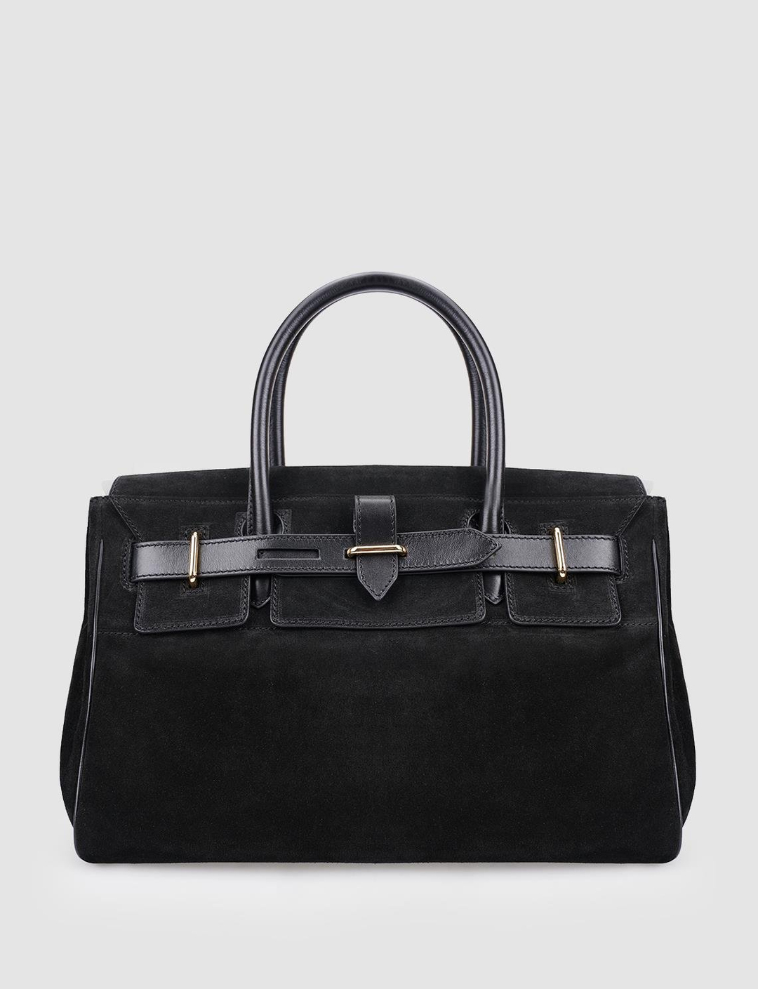 Süet Hakiki Deri Siyah Kadın Çanta