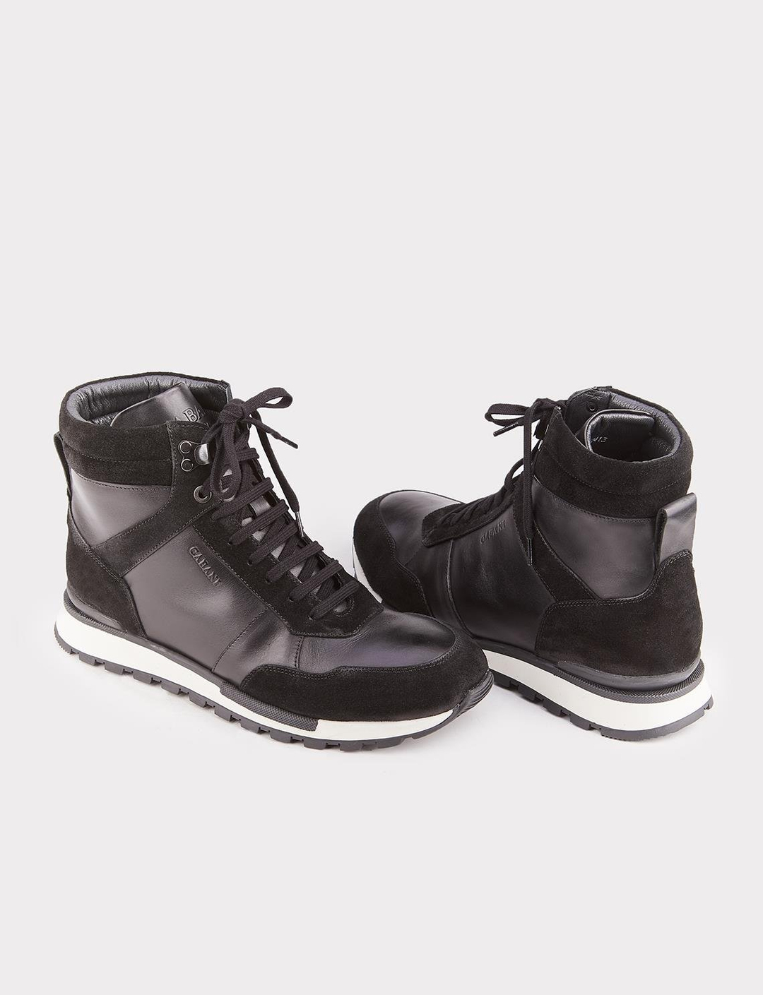 Süet Hakiki Deri Siyah Kürklü Bağcıklı Erkek Günlük Bot