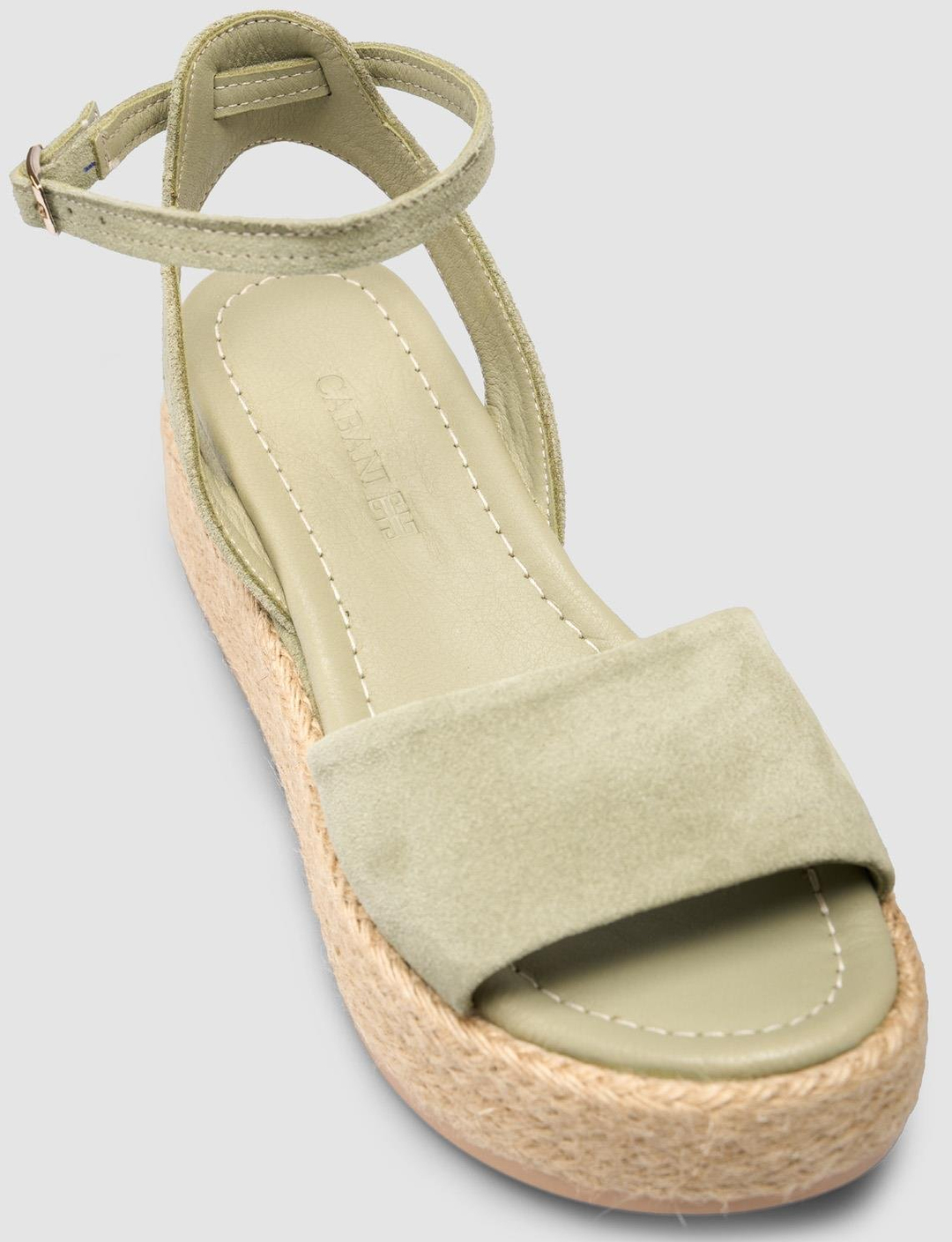 Süet Hakiki Deri Yeşil Kadın Sandalet