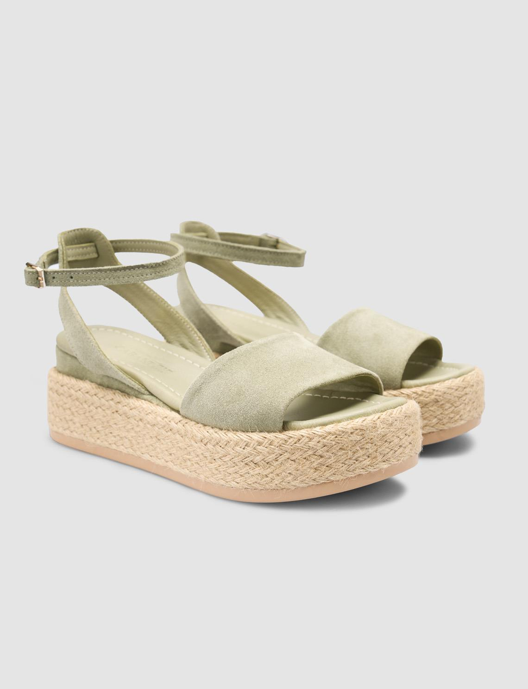 Süet Hakiki Deri Yeşil Kadın Sandalet