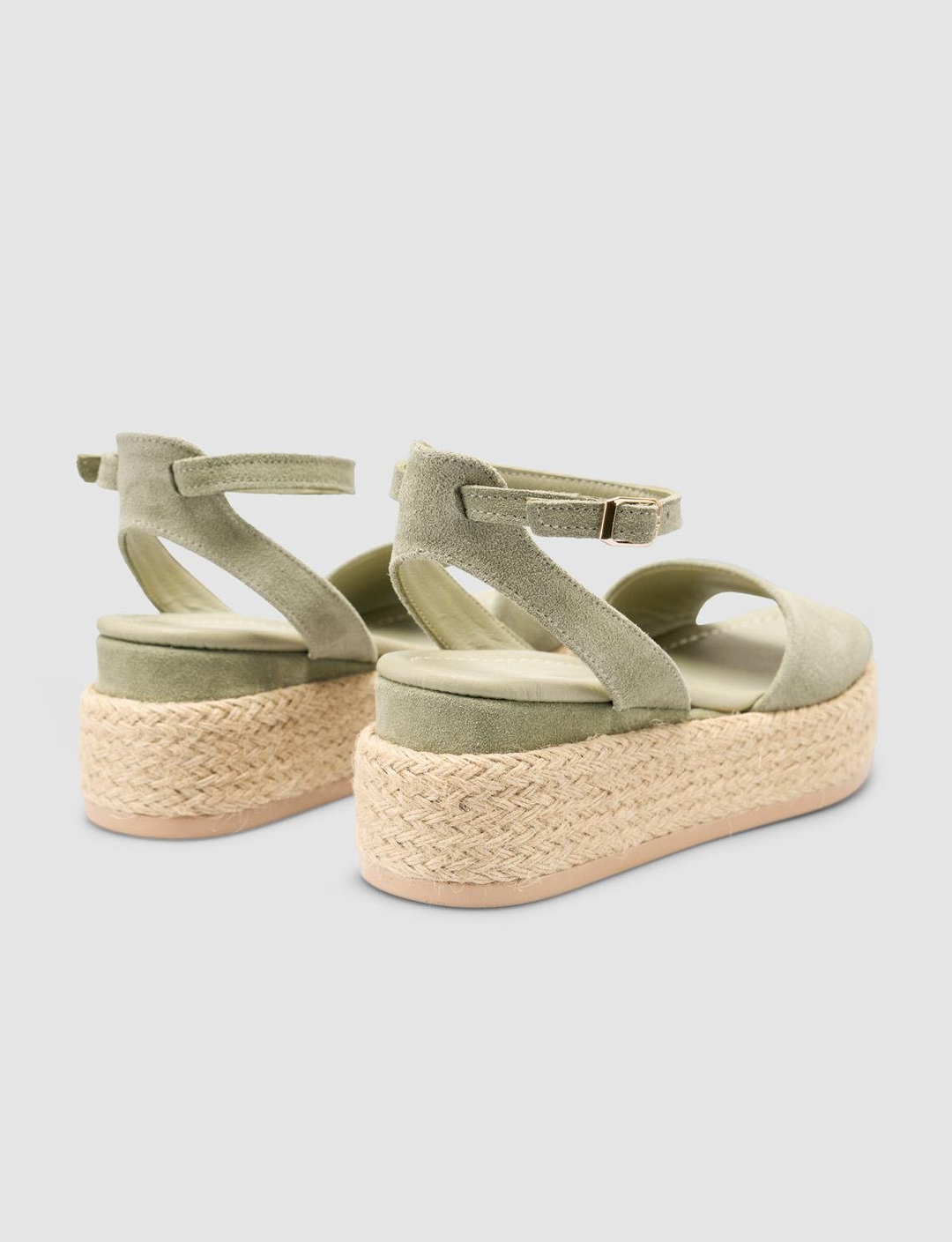 Süet Hakiki Deri Yeşil Kadın Sandalet