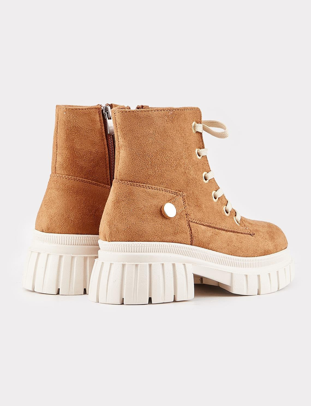 Taba Bağcıklı Fermuarlı Kadın Günlük Bot