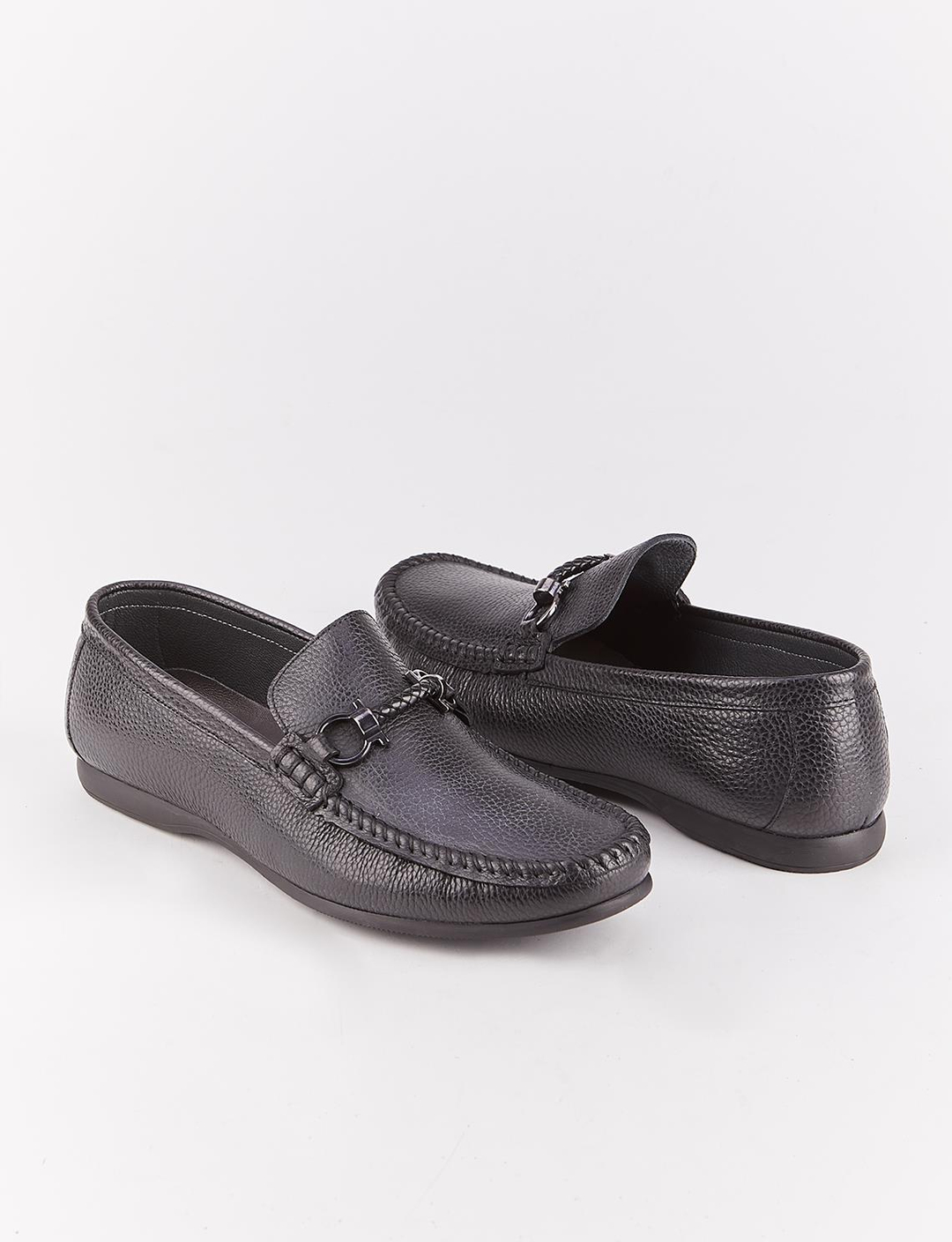 Genuine Leather Black Men Loafers