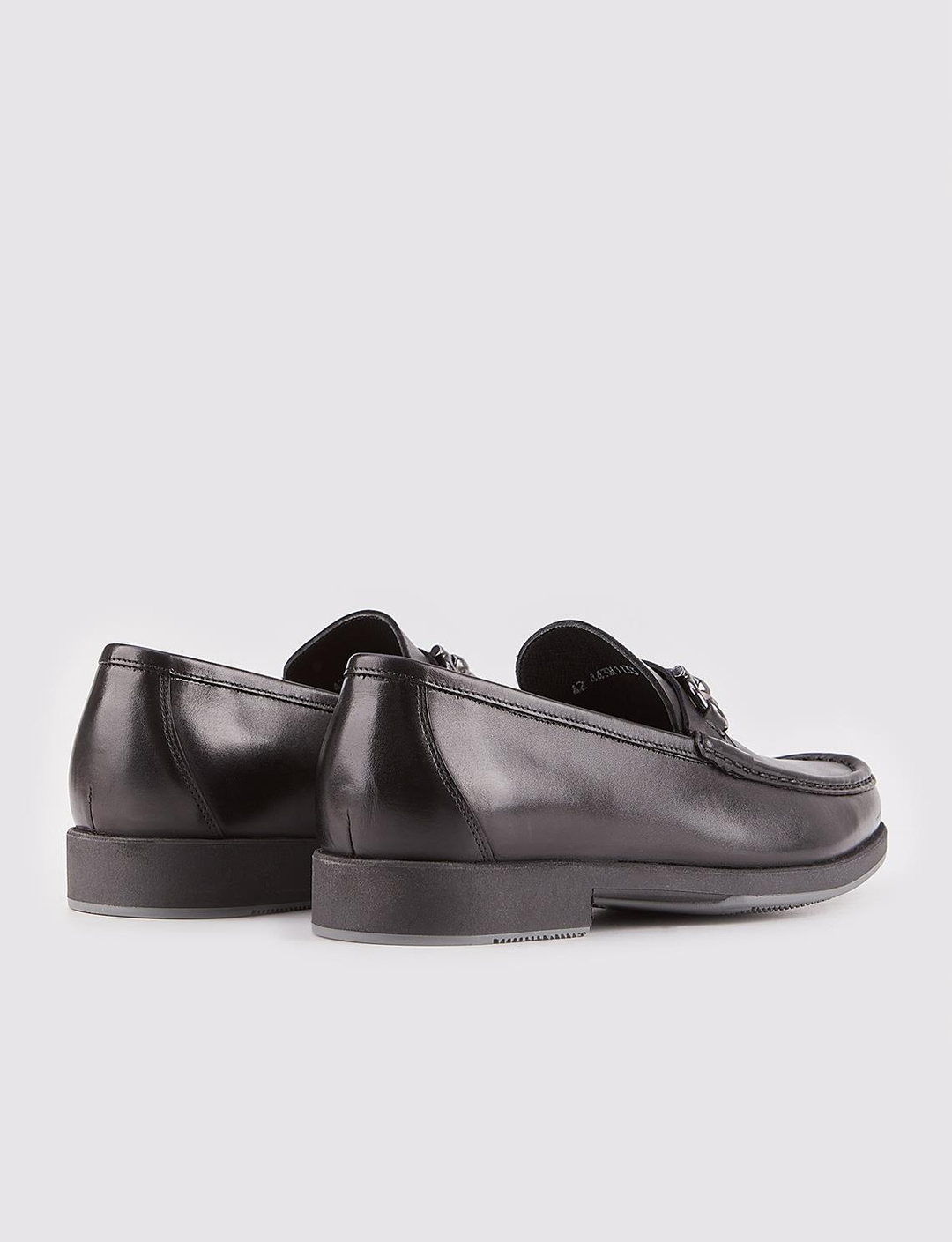 Toka Detaylı Hakiki Deri Siyah Erkek Günlük Ayakkabı