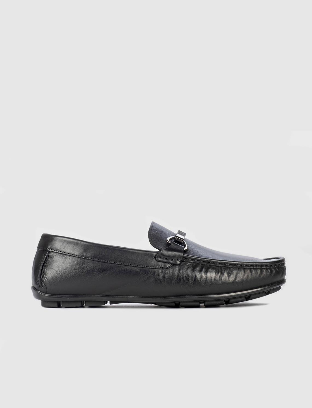 Men Black Genuine Leather Loafers