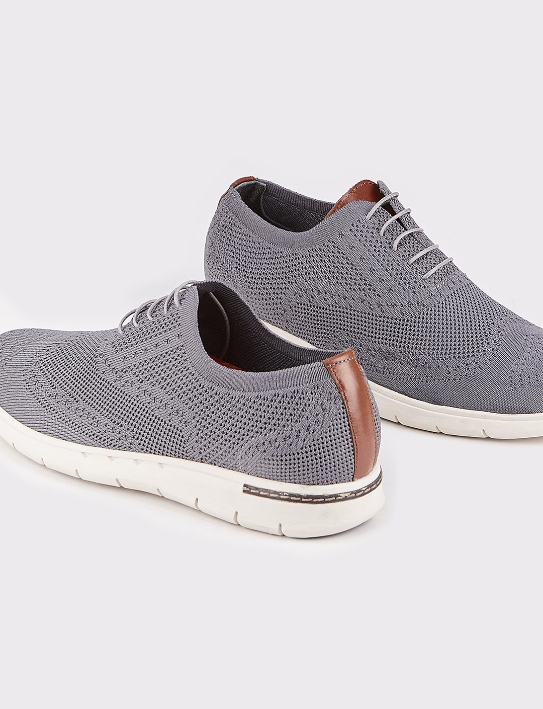 Triko Gri Bağcıklı Günlük Erkek Ayakkabı