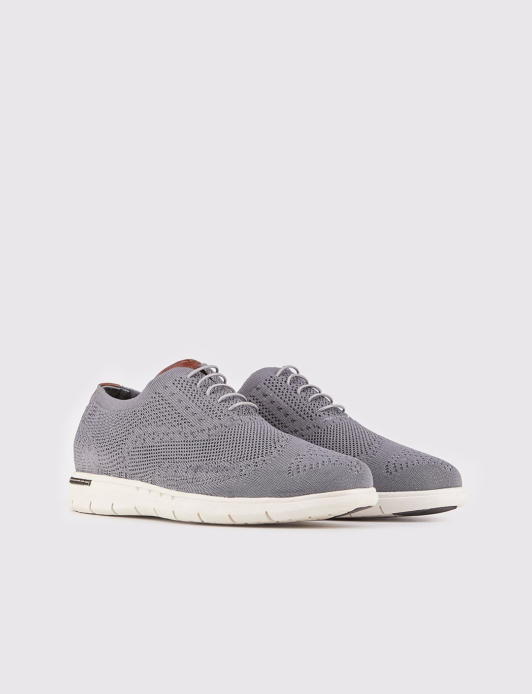 Triko Gri Bağcıklı Günlük Erkek Ayakkabı
