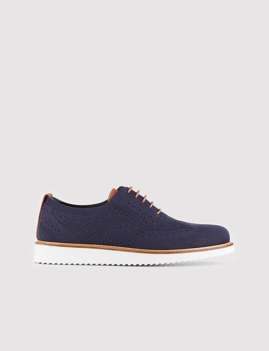 Men Navy Blue Low Top Casual Knit Shoes