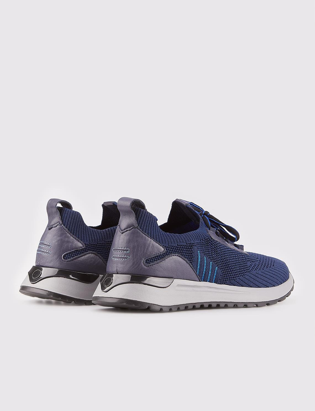 Triko Örme Lacivert Bağcıklı Erkek Spor Ayakkabı