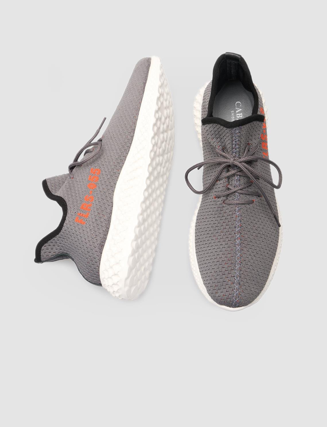 Men Dark Grey Knit Lace Up Sneakers