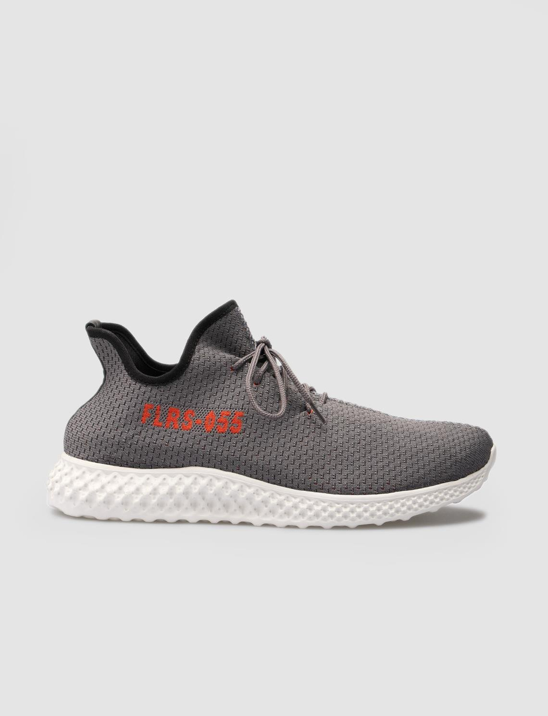 Men Dark Grey Knit Lace Up Sneakers